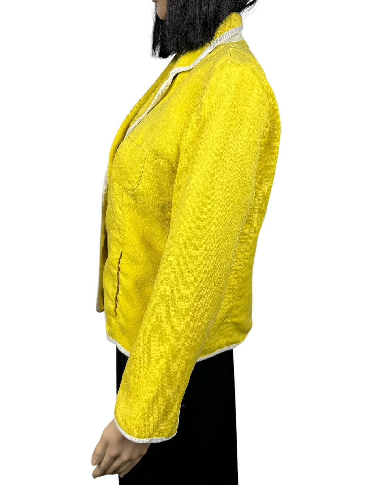 Max Mara Max Mara Linen Yellow Blazer Jacket size US12 IT46 Size XL / US 12-14 / IT 48-50 - 6 Thumbnail
