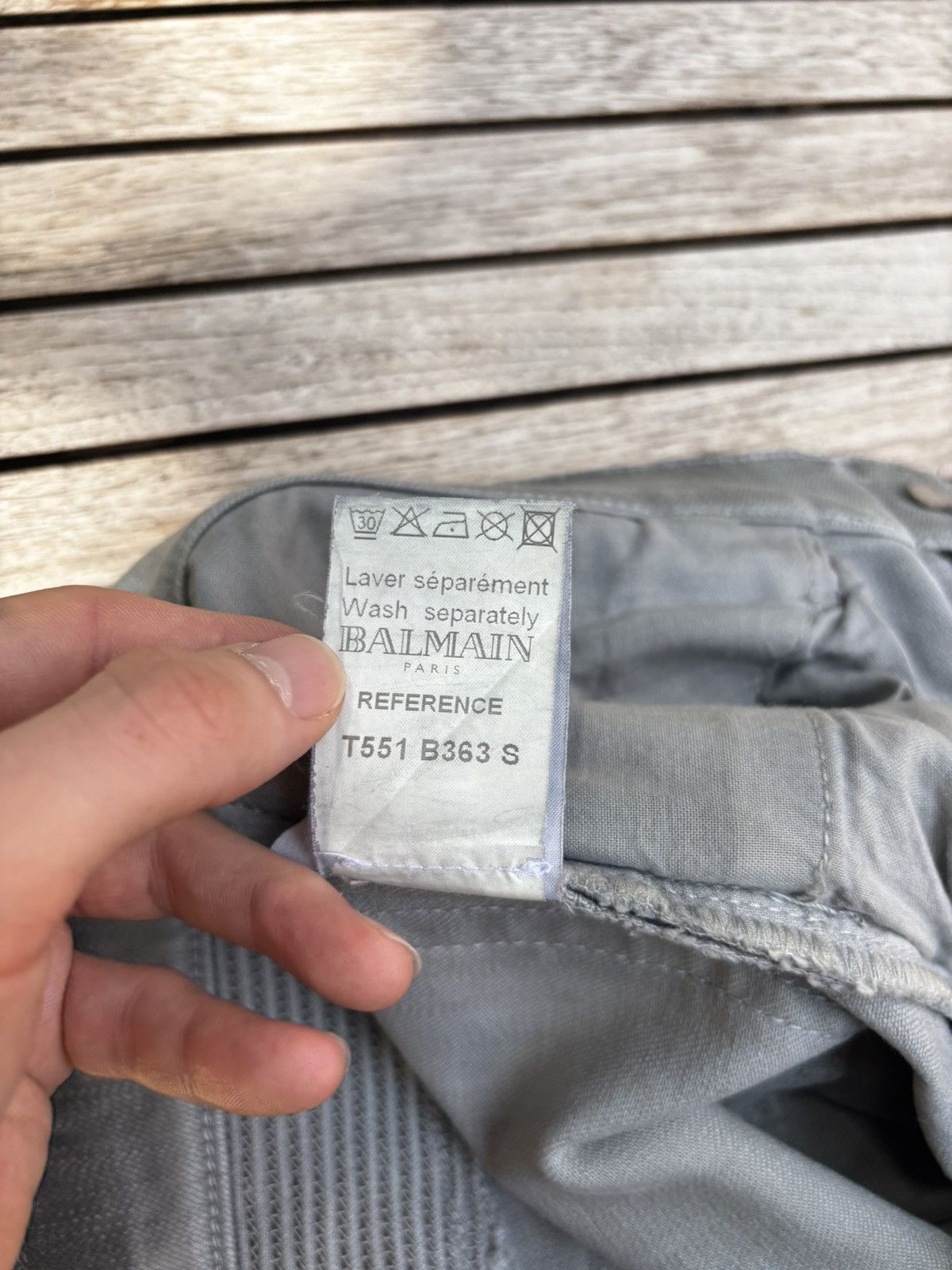 Balmain FW12 Balmain Decarnin Sparkle Wax Coated Silver Biker Jeans Size US 29 - 19 Thumbnail