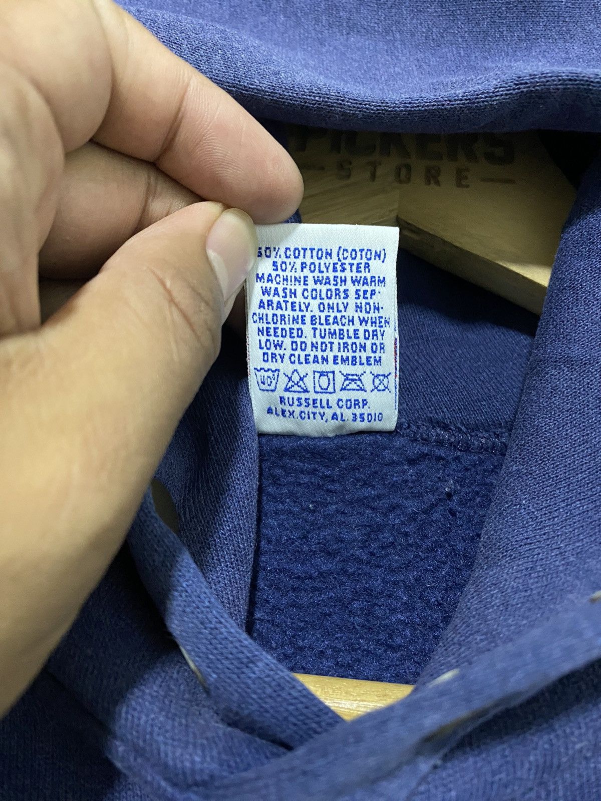 L.L. Bean Vintage LL Bean X Russell Athlentic Hoodie Navy Spellout Size US M / EU 48-50 / 2 - 8 Thumbnail