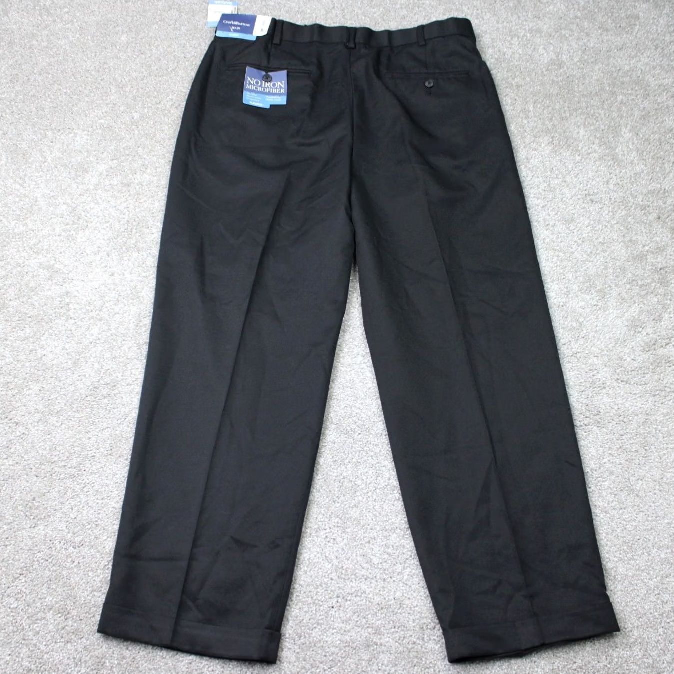 Croft & Barrow Croft & Barrow Pants Mens 36x30 Black NWT Dress Pants Classic Flat Front Stretch Easy Care Cotton Polyester Size US 36 / EU 52 - 5 Thumbnail