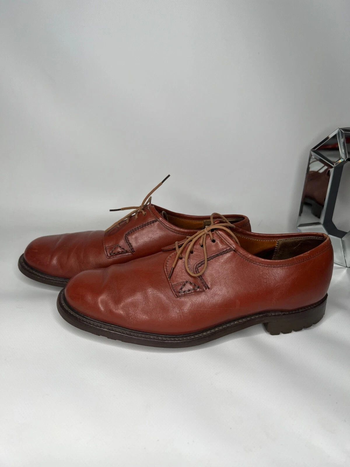 Grenson Grenson Footmaster Men's Leather Brown Red Shoes Size US 9.5 / EU 42-43 - 2 Thumbnail