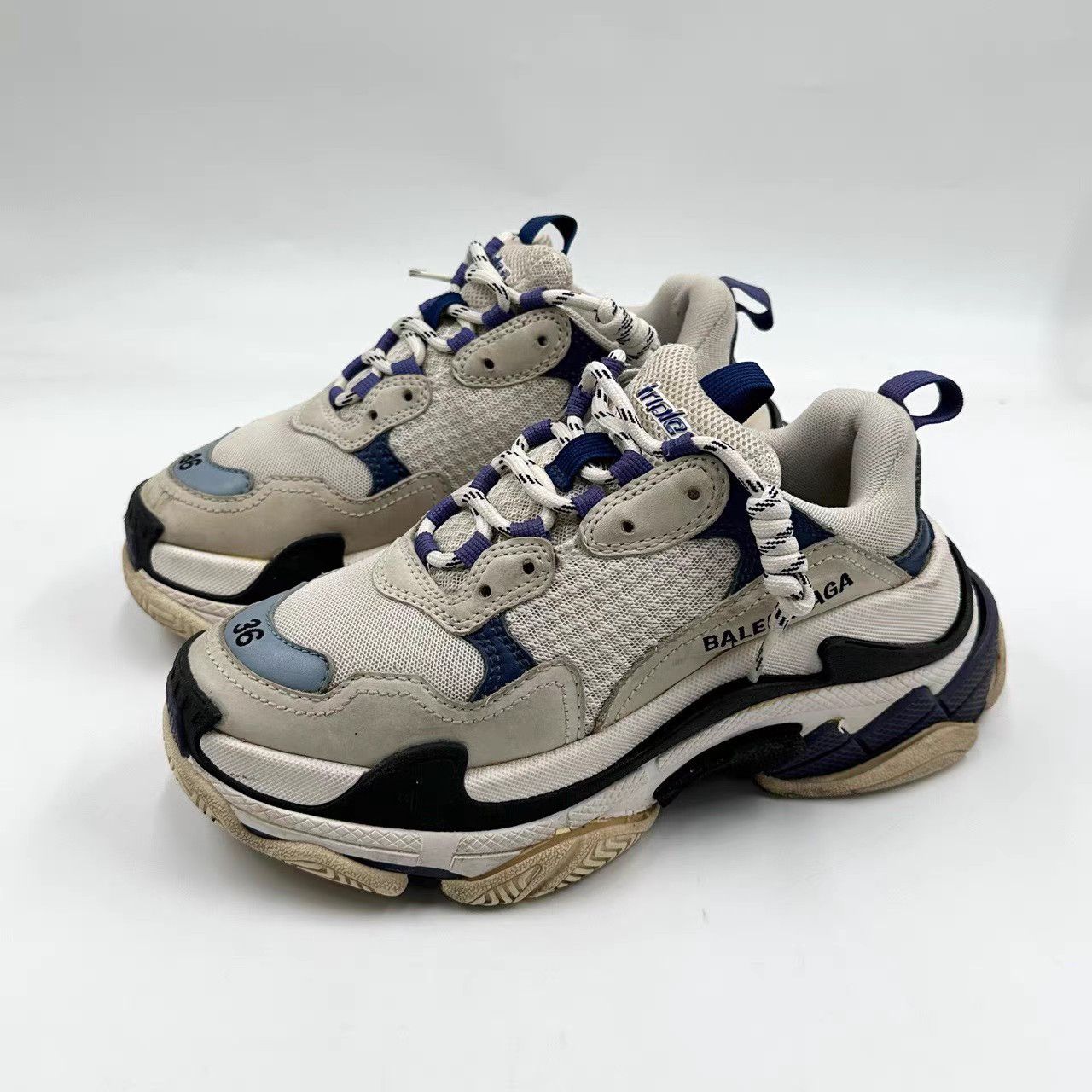Balenciaga Balenciaga Triples White & Purple Dad Sneakers K12 Size US 6 / IT 36 - 1 Thumbnail