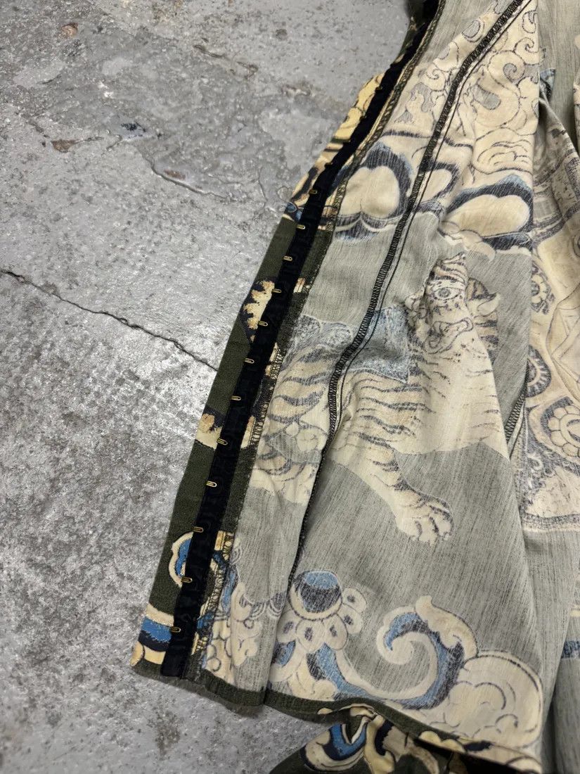Designer × Just Cavalli × Vintage AW2003 Cavalli Asian World Green Contemporary Fire Shirt Size XS / US 0-2 / IT 36-38 - 7 Thumbnail