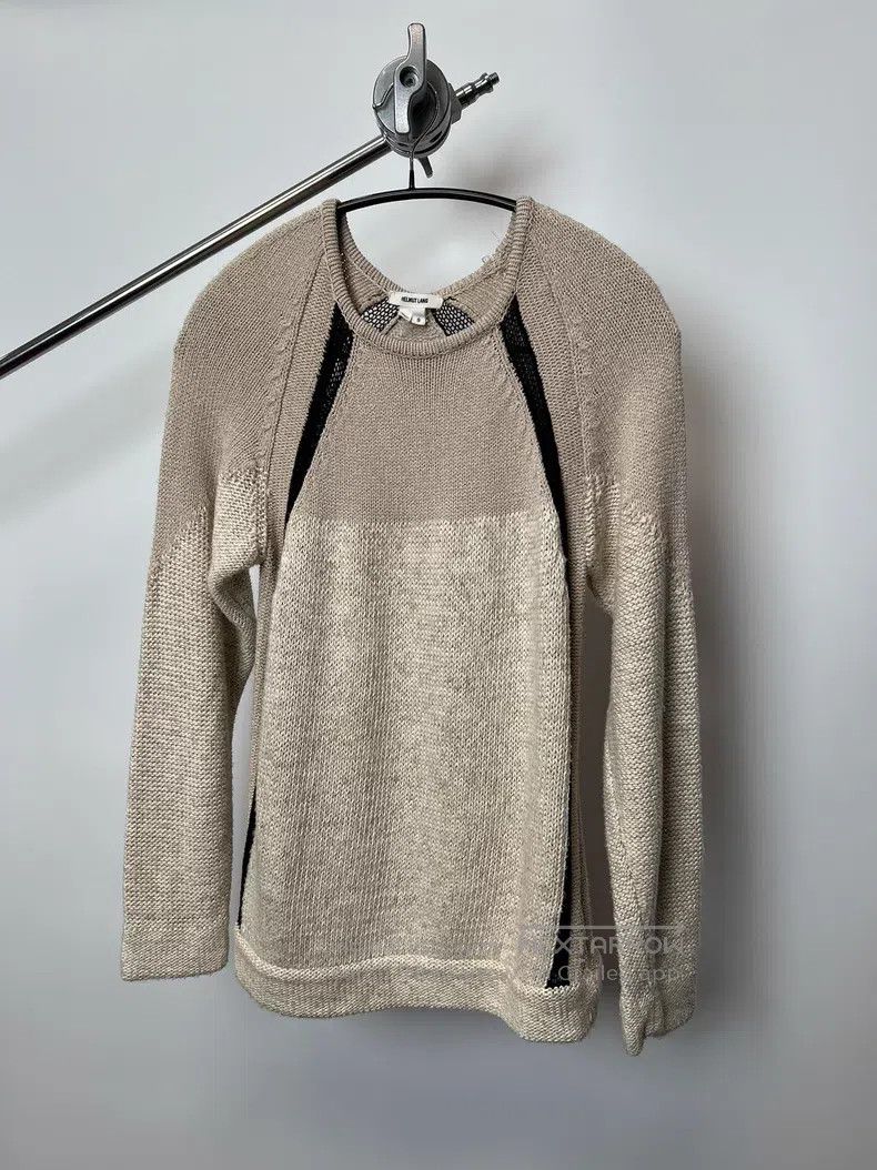 Helmut Lang HELMUT LANG Color Block Mixed Fabric Knit Sweater Size US S / EU 44-46 / 1 - 2 Thumbnail