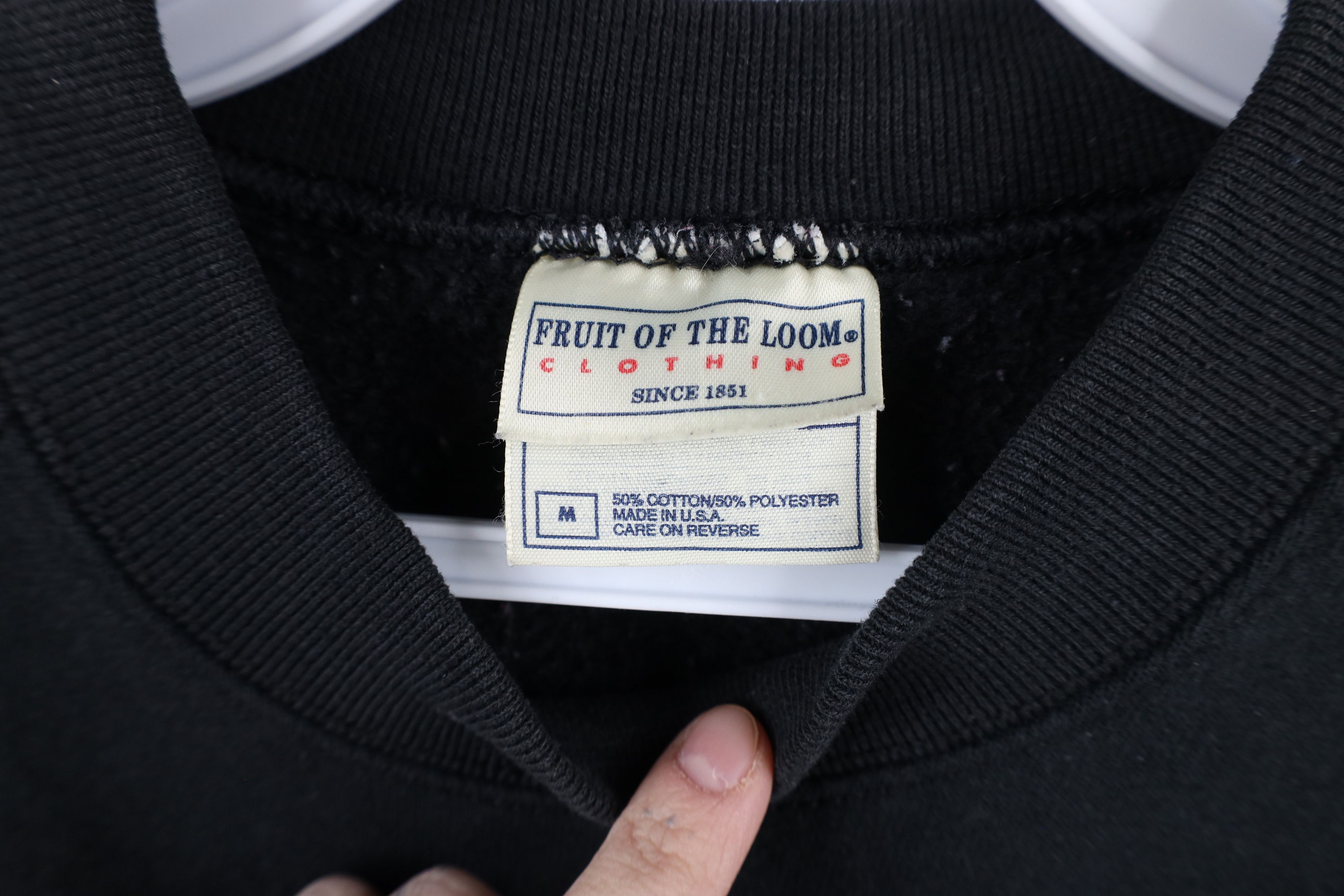 Vintage Vintage 90s Streetwear Blank Crewneck Sweatshirt Black USA Size M / US 6-8 / IT 42-44 - 6 Thumbnail