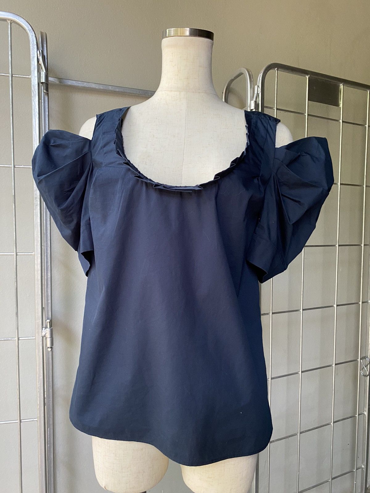 Miu Miu Miu miu navy blouse Size ONE SIZE - 2 Thumbnail