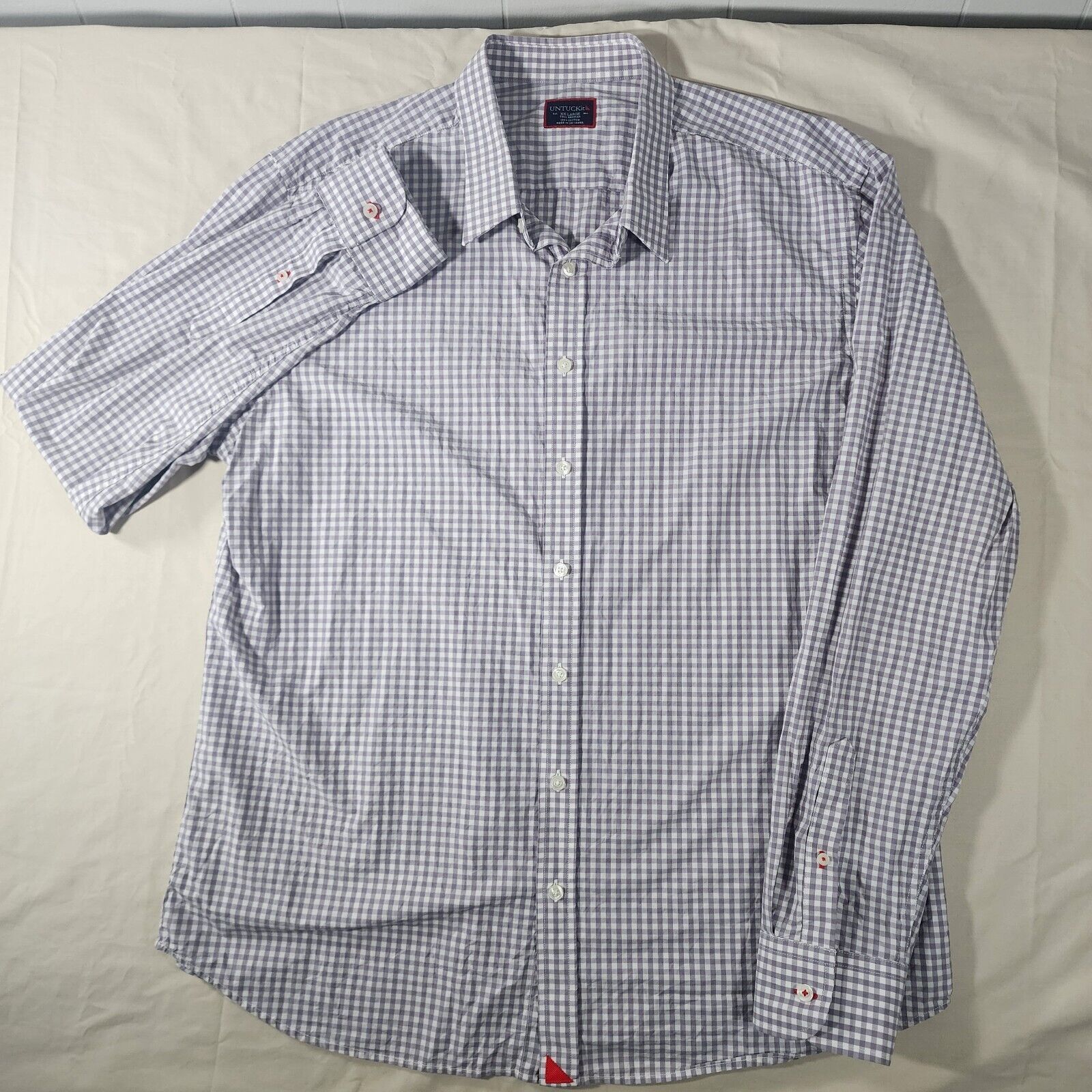 UNTUCKit Untuckit Shirt Mens XXL Gray Checkered Button Down Size US XXL / EU 58 / 5 - 1 Thumbnail