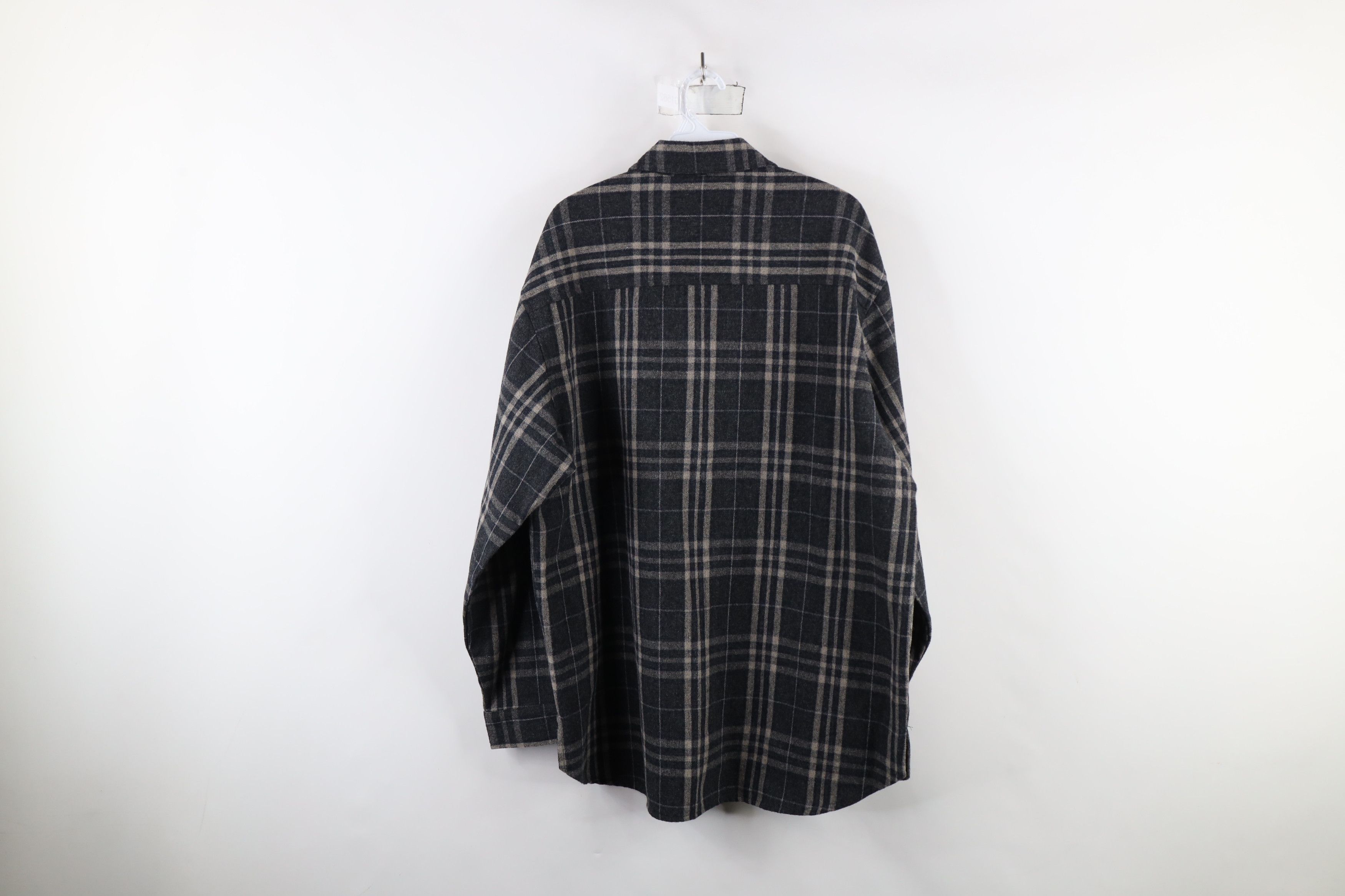 Vintage Vintage 90s Streetwear Wool Blend Collared Button Shirt Size US L / EU 52-54 / 3 - 10 Thumbnail