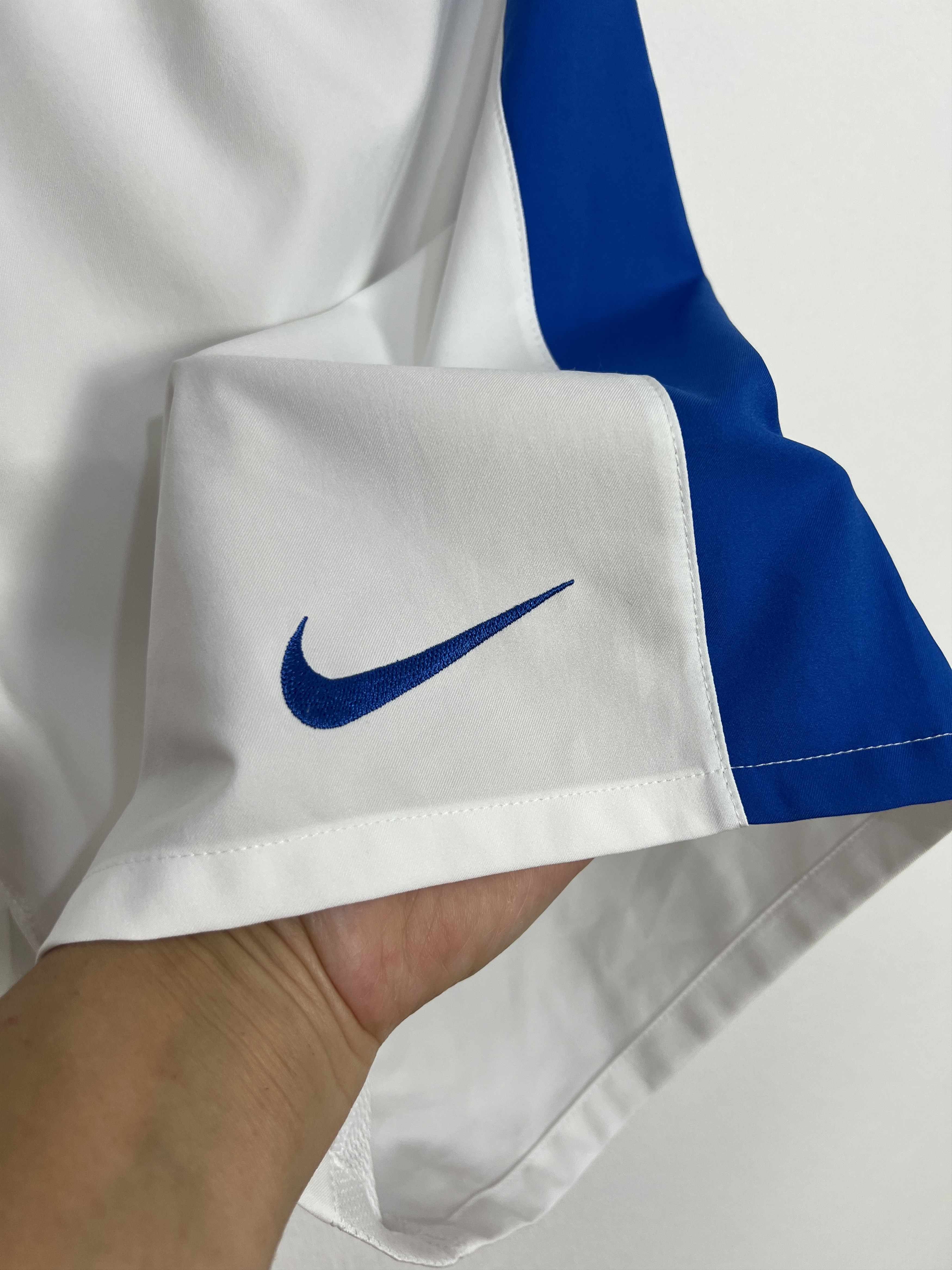 Nike Nike Zurich Football White Blue Shorts Soccer Mens Athletic Size US 36 / EU 52 - 3 Thumbnail