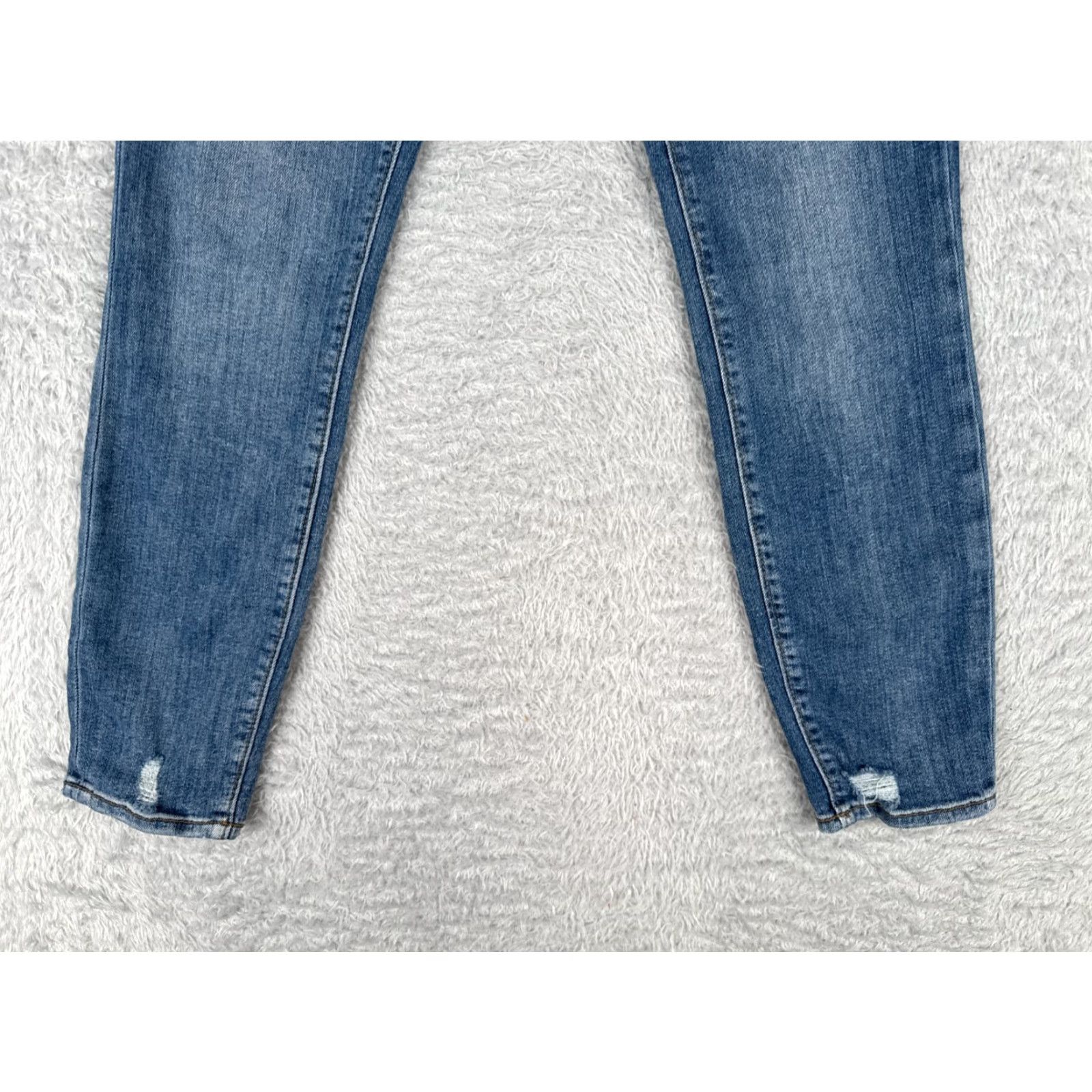 Loft Loft Jeans Womens Skinny Low Rise Blue Denim 27x23 Petites Jeans Distressed 4P 5-Pocket Design Cotton Spandex Loft Outlet Size 27" / US 4 / IT 40 - 2 Thumbnail