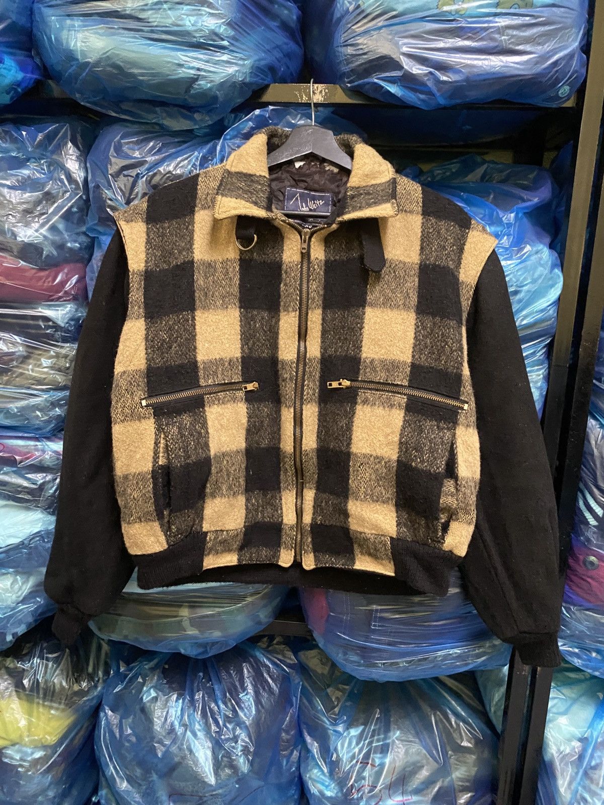 John Weitz Vintage 80s John Weitz Buffalo Plaid Wool Jacket Men’s Black Size US M / EU 48-50 / 2 - 3 Thumbnail