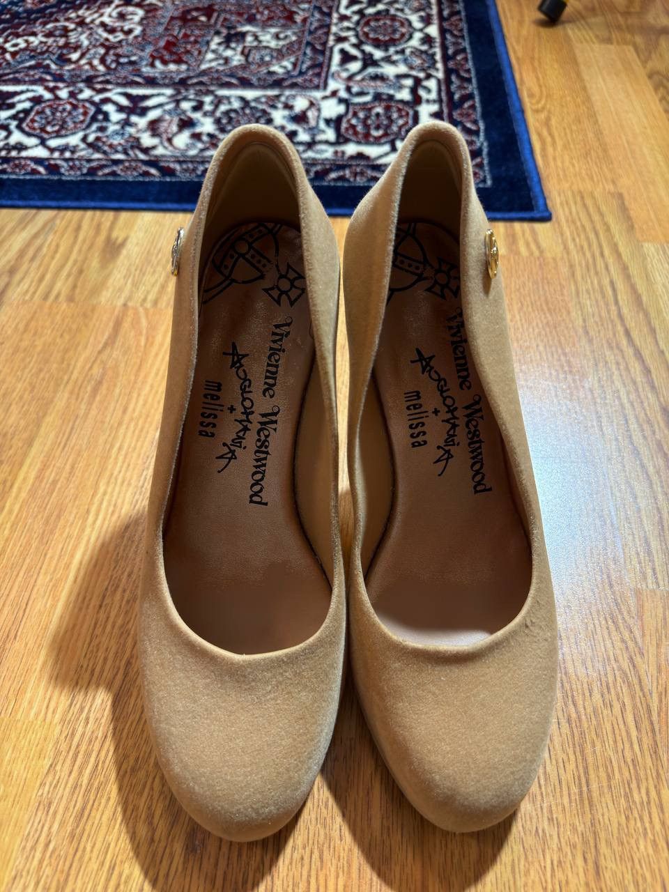 Melissa × Vivienne Westwood Vivienne Westwood x Melissa Anglomania Flocked Pumps Beige Size US 10 / IT 40 - 5 Thumbnail