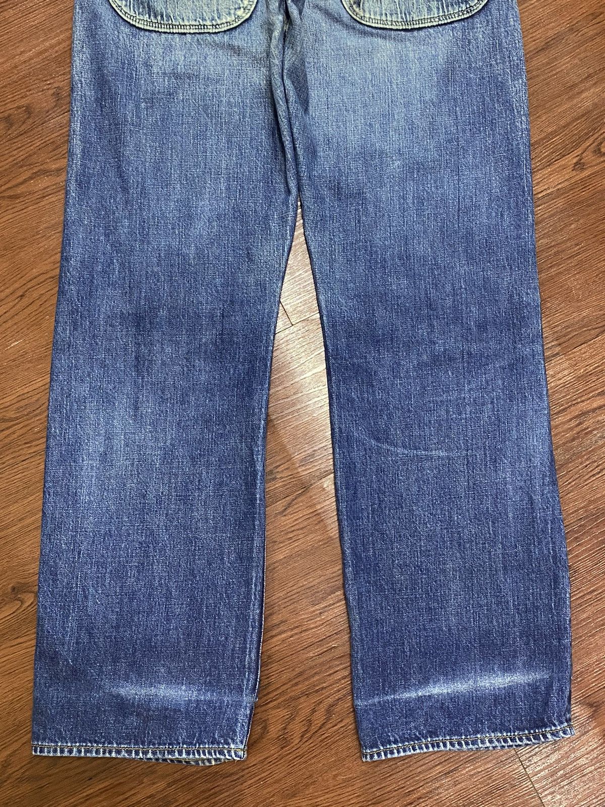 Vintage Vtg Japanese Denim Dungaree Selvedge Faded Wash Loose Jeans Size US 31 - 6 Thumbnail