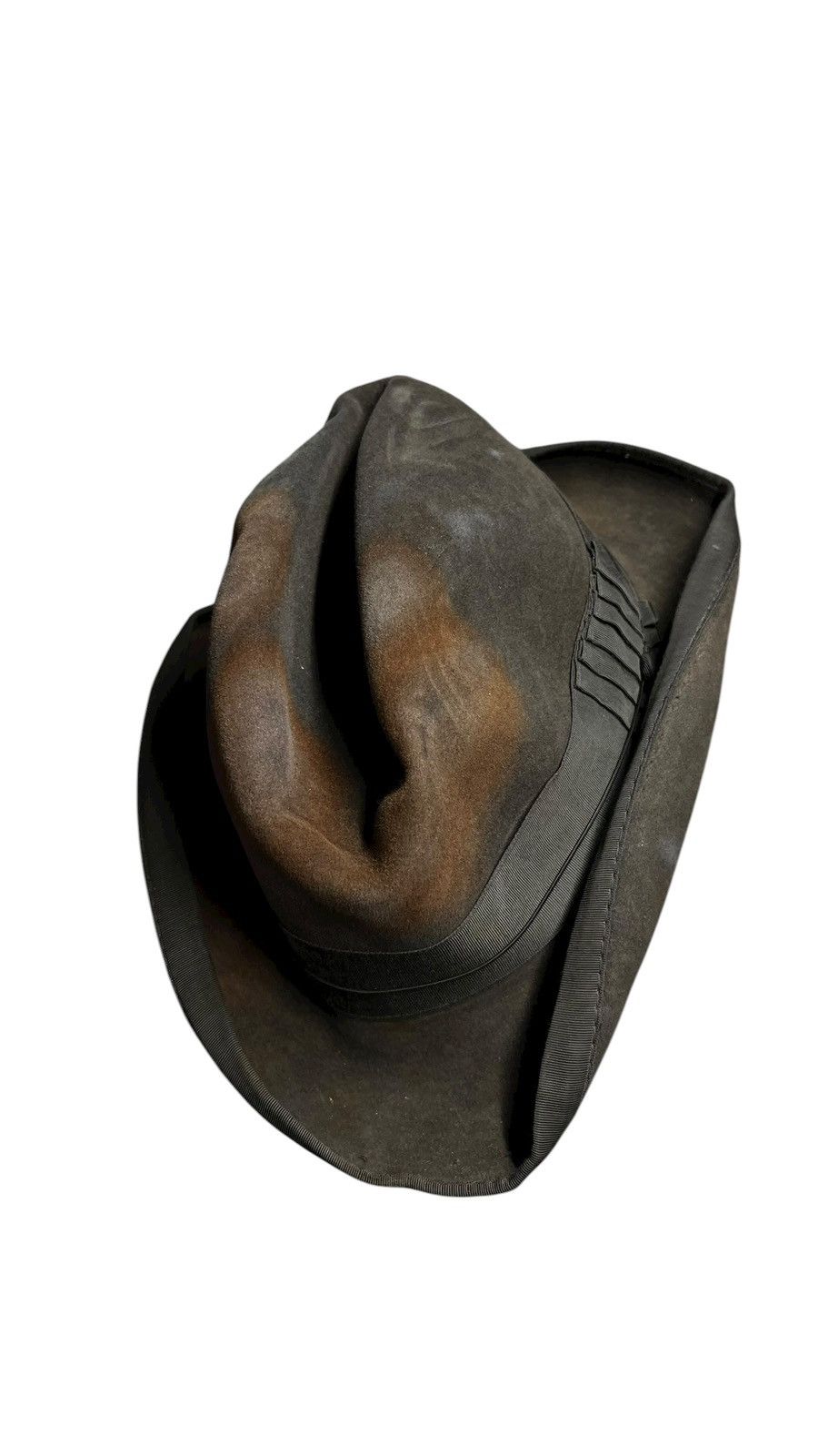 Stetson Vintage Stetson Knox Fedora 1955 distressed leather. 7 1/8 Size ONE SIZE - 2 Thumbnail