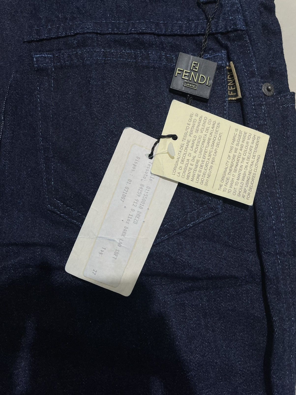 Fendi Vintage Fendi Jeans Dark Indigo Denim BNWT 90s FENDI Size 27" / US 4 / IT 40 - 6 Thumbnail