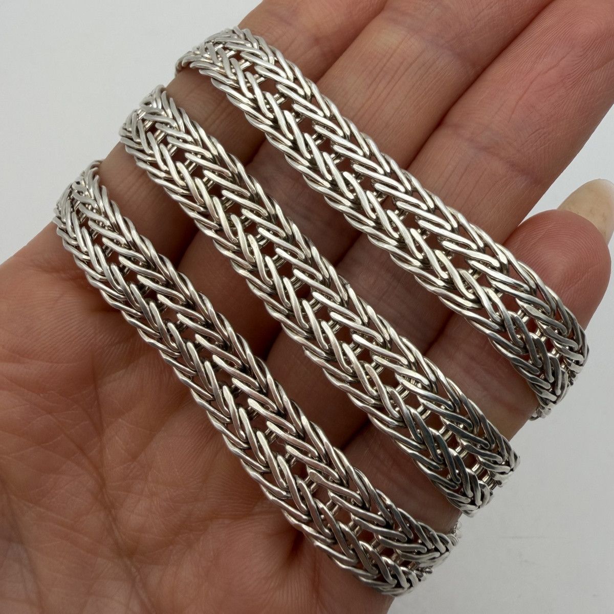 Sterling Silver Vintage Sterling Silver 925 Men's Jewelry Wheat Chain 50cm Size ONE SIZE - 2 Thumbnail