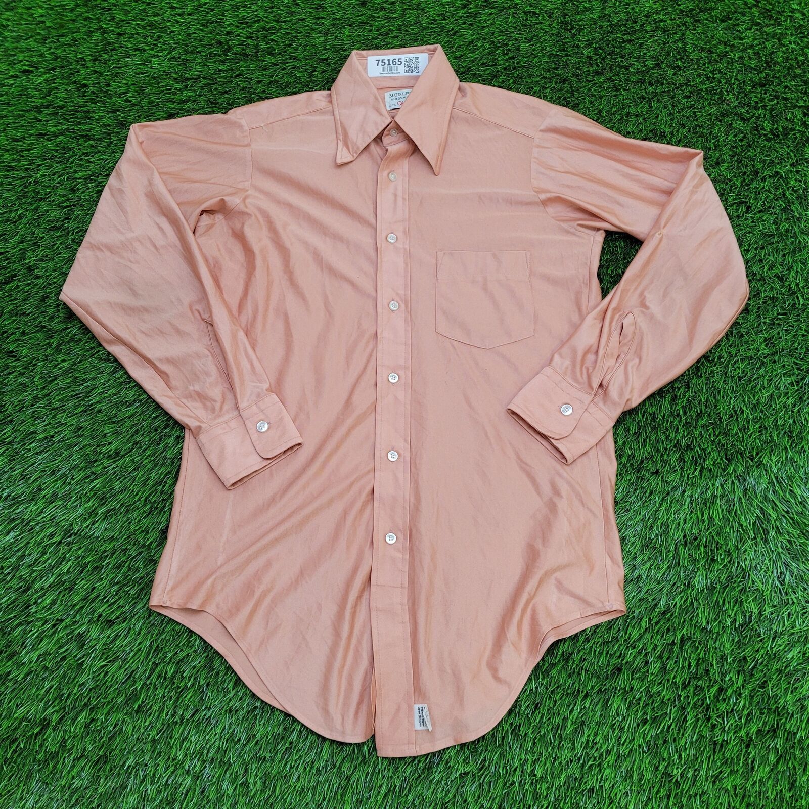 Vintage VTG 70s Munleigh Shirtmakers Qiana Nylon Button Shirt S/M Size US M / EU 48-50 / 2 - 1 Thumbnail