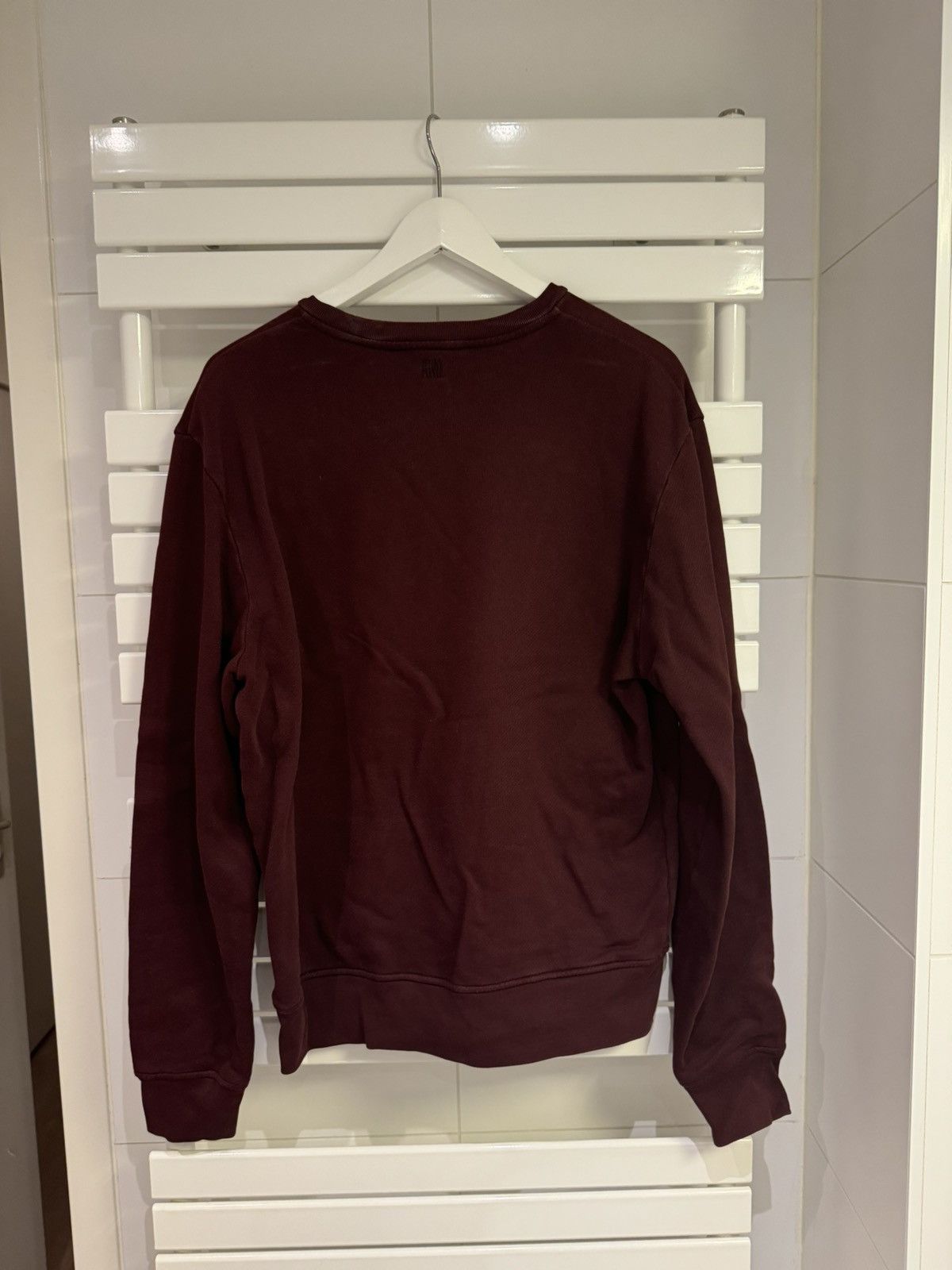 AMI AMI Paris Burgundy Crewneck w textured logo Size US M / EU 48-50 / 2 - 3 Thumbnail