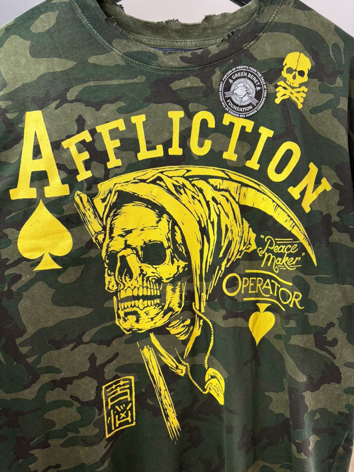 Affliction Affliction Camo Skull T-Shirt Y2K Archive MMA Graphic Tee Size US XL / EU 56 / 4 - 4 Thumbnail