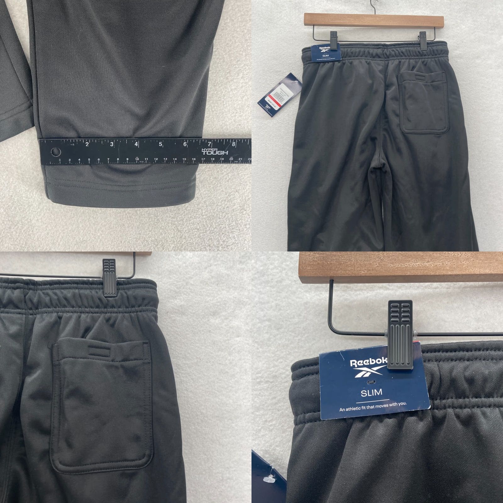 Reebok Reebok Tremont Pants Mens Small Slim Fit Straight Black Zip Pocket Travel Size US 29 - 9 Thumbnail