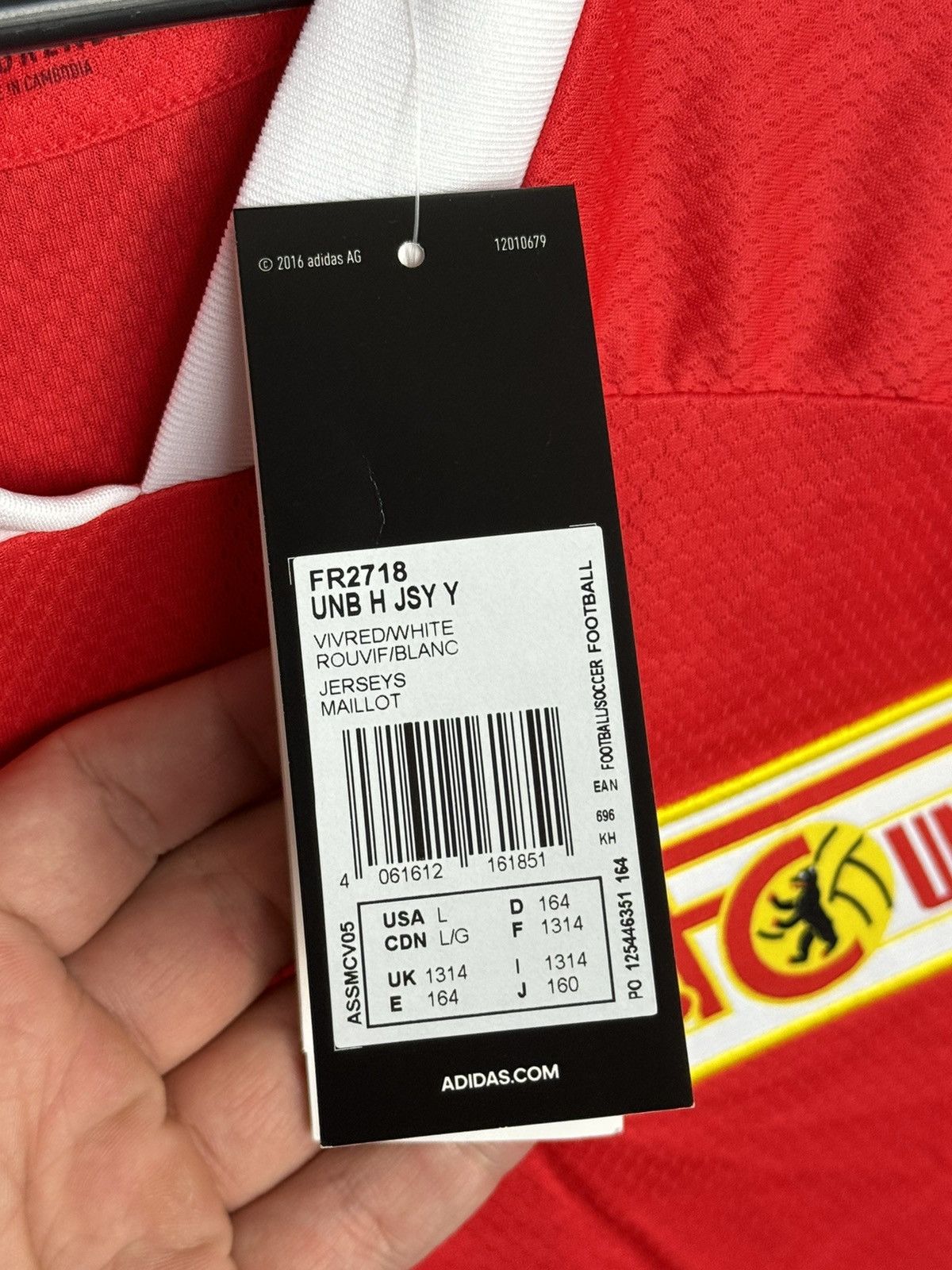 Adidas KIDS New Union Berlin 20/21 Home Football Jersey T-Shirt Size US S / EU 44-46 / 1 - 10 Thumbnail