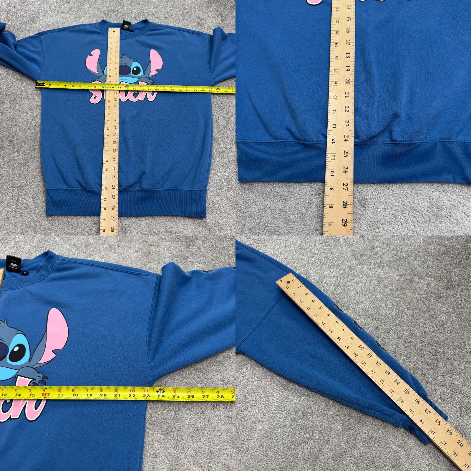 Disney Disney Stitch Embroidered Pullover Sweatshirt Womens XS Blue Stitch Graphic Crew Neck Activewear Casual Streetwear Cartoon TV & Movie Characters Size XS / US 0-2 / IT 36-38 - 9 Thumbnail