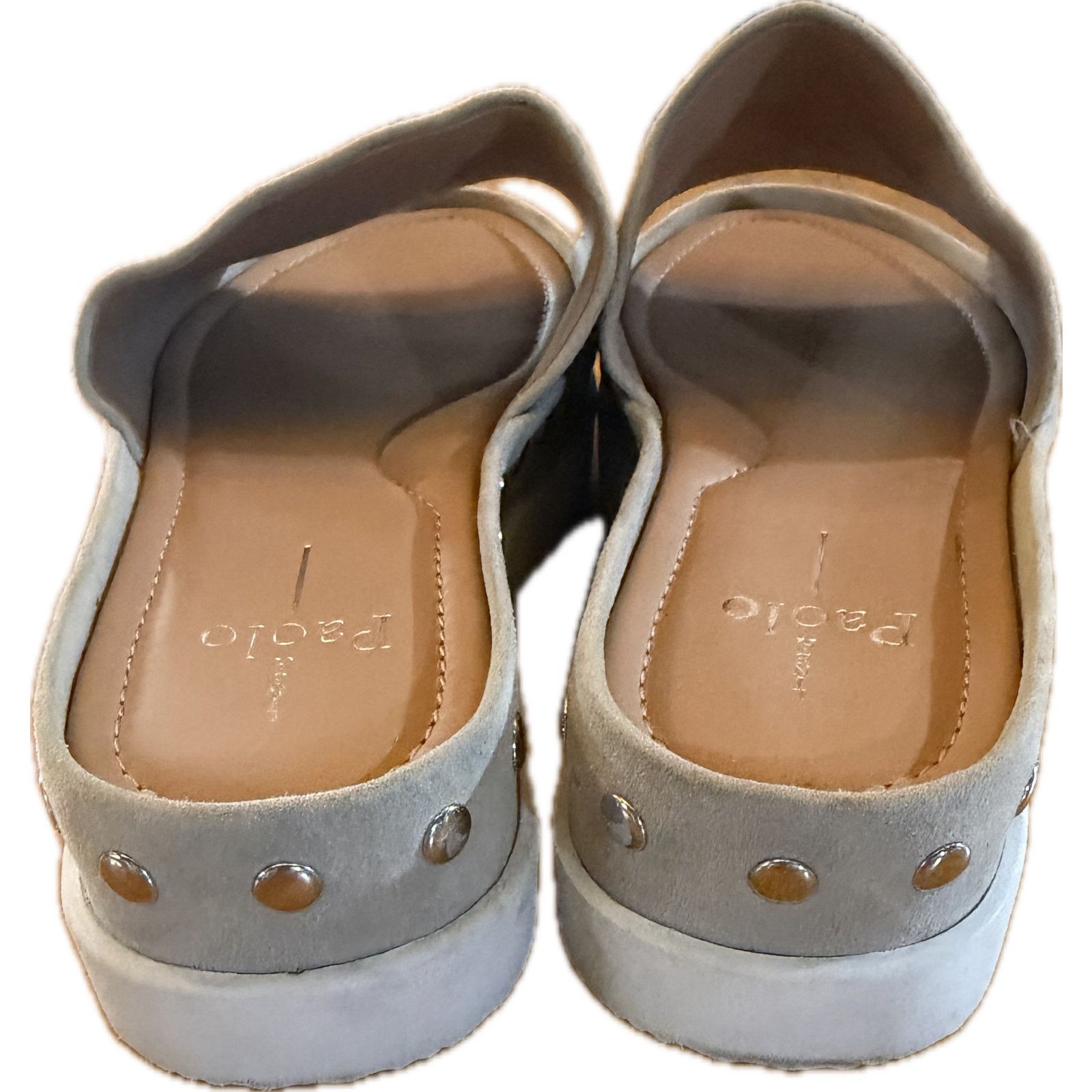 Linea Paolo Linea Women's Platform Slide Sandals Gray Studded 9 Size US 9 / IT 39 - 3 Thumbnail