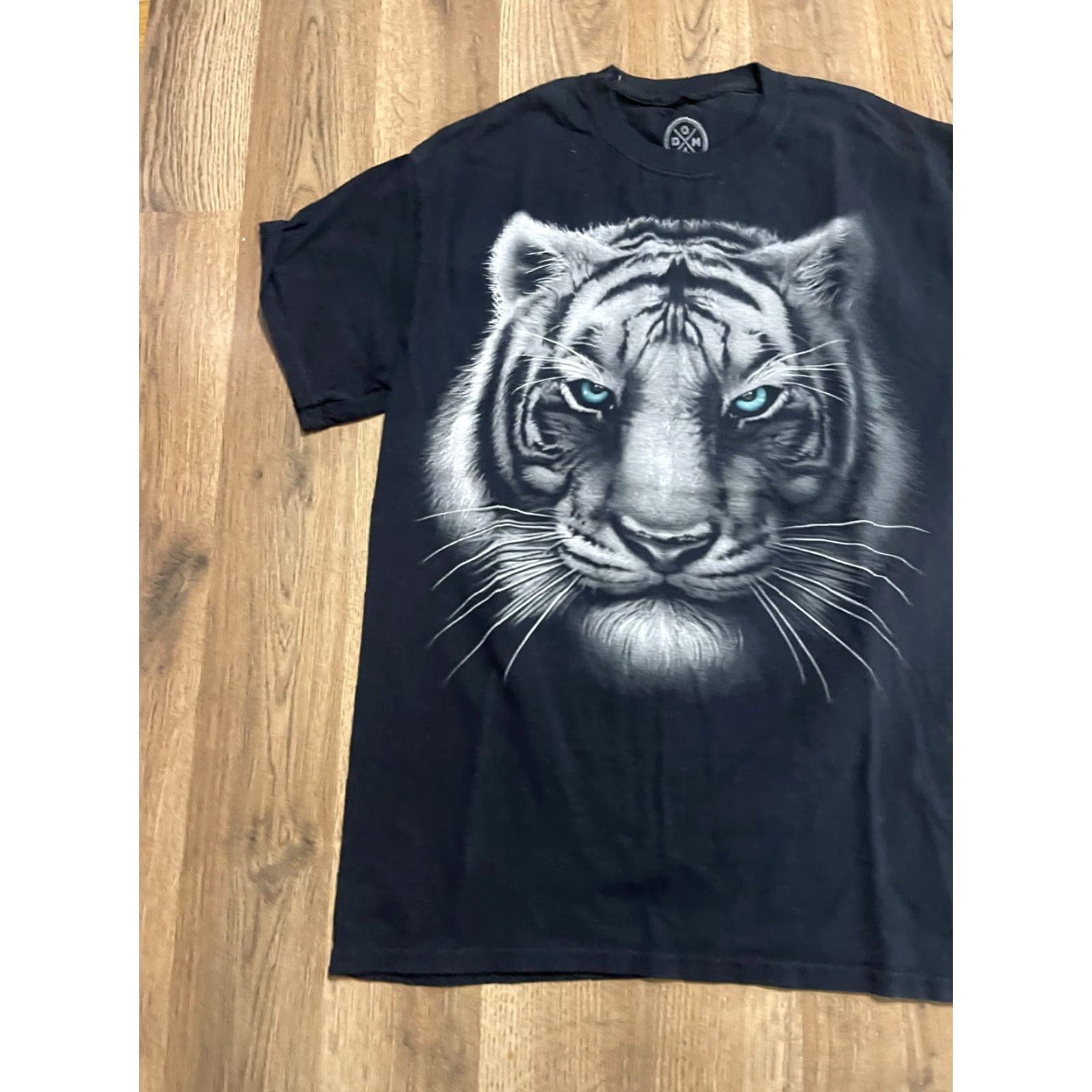 Vintage DOM Shirt Women's Medium Black Printed White Tiger Face Shirt Size M / US 6-8 / IT 42-44 - 3 Thumbnail