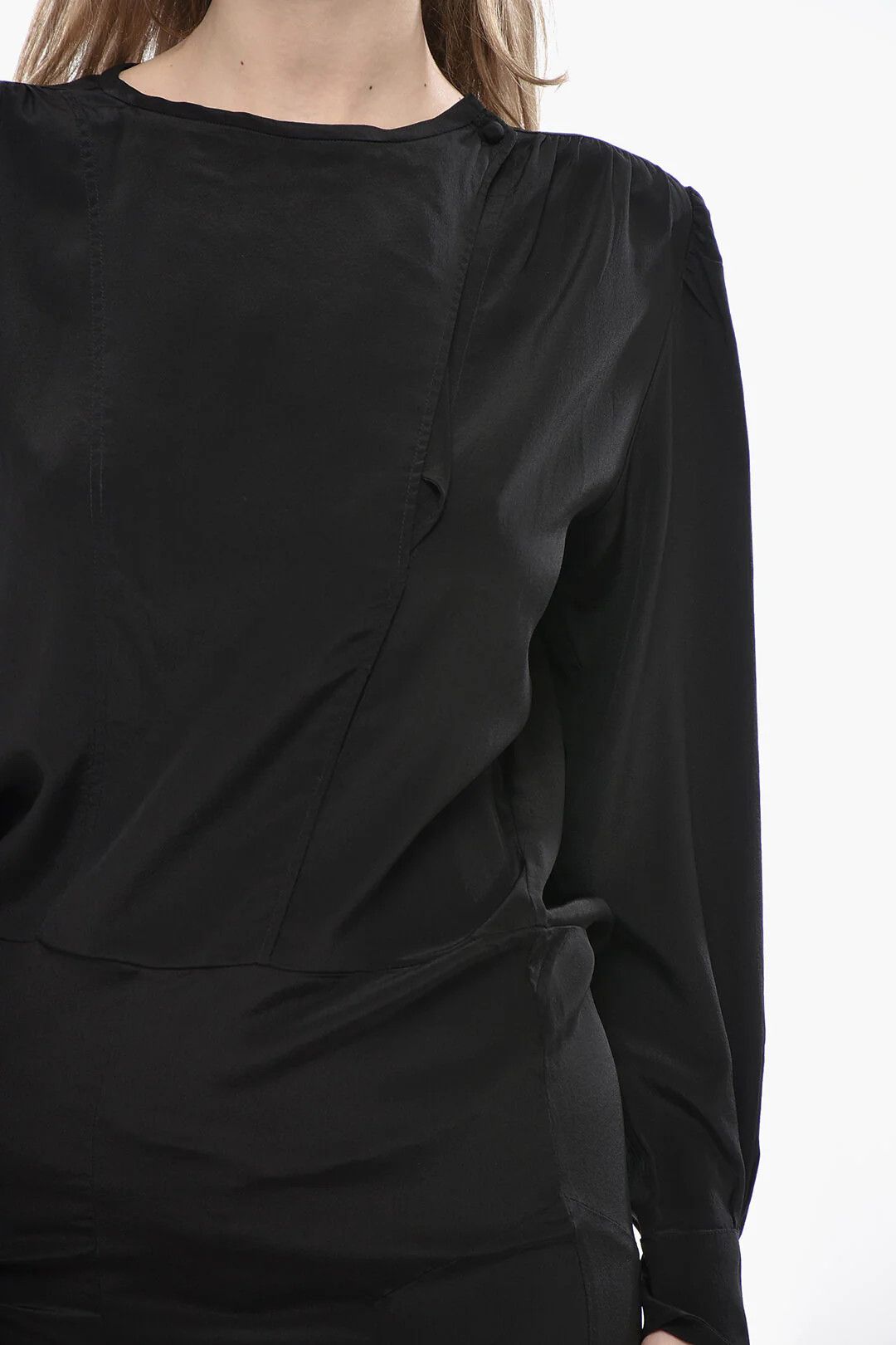 Isabel Marant og1mm0326 Silk Blouse in Black Size XS / US 0-2 / IT 36-38 - 3 Thumbnail