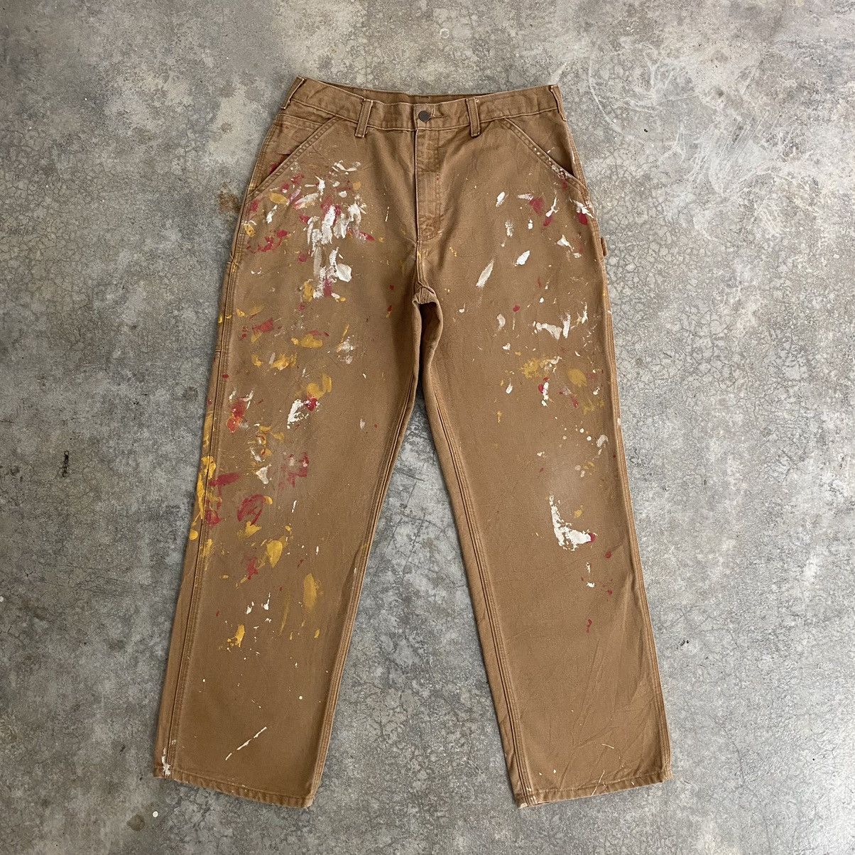 Carhartt Vintage Carhartt Tan Splatter Painter Workwear Pants Size US 33 - 3 Thumbnail