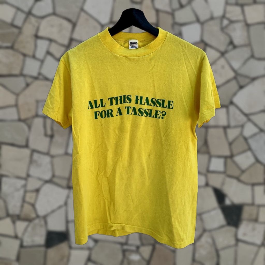 Vintage VINTAGE 1970s Graduation T-shirt “All This Hassle For A Tassle?” Medium Mens Size M Size US M / EU 48-50 / 2 - 1 Thumbnail
