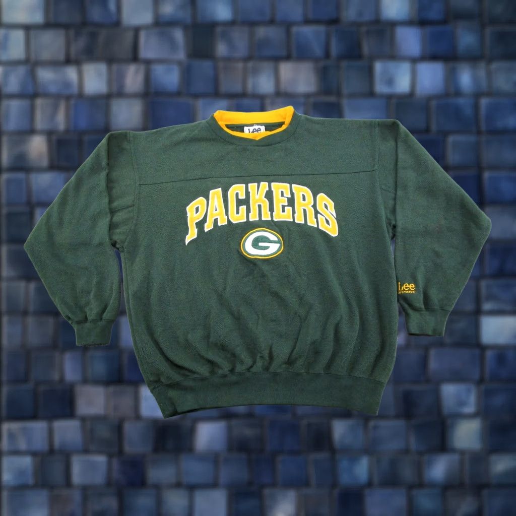 Lee VINTAGE Green Bay Packers Sweatshirt Crew Neck M Embroidered NFL Lee Knit Pullover Men Green 90s Sports Hooded Size US M / EU 48-50 / 2 - 1 Thumbnail
