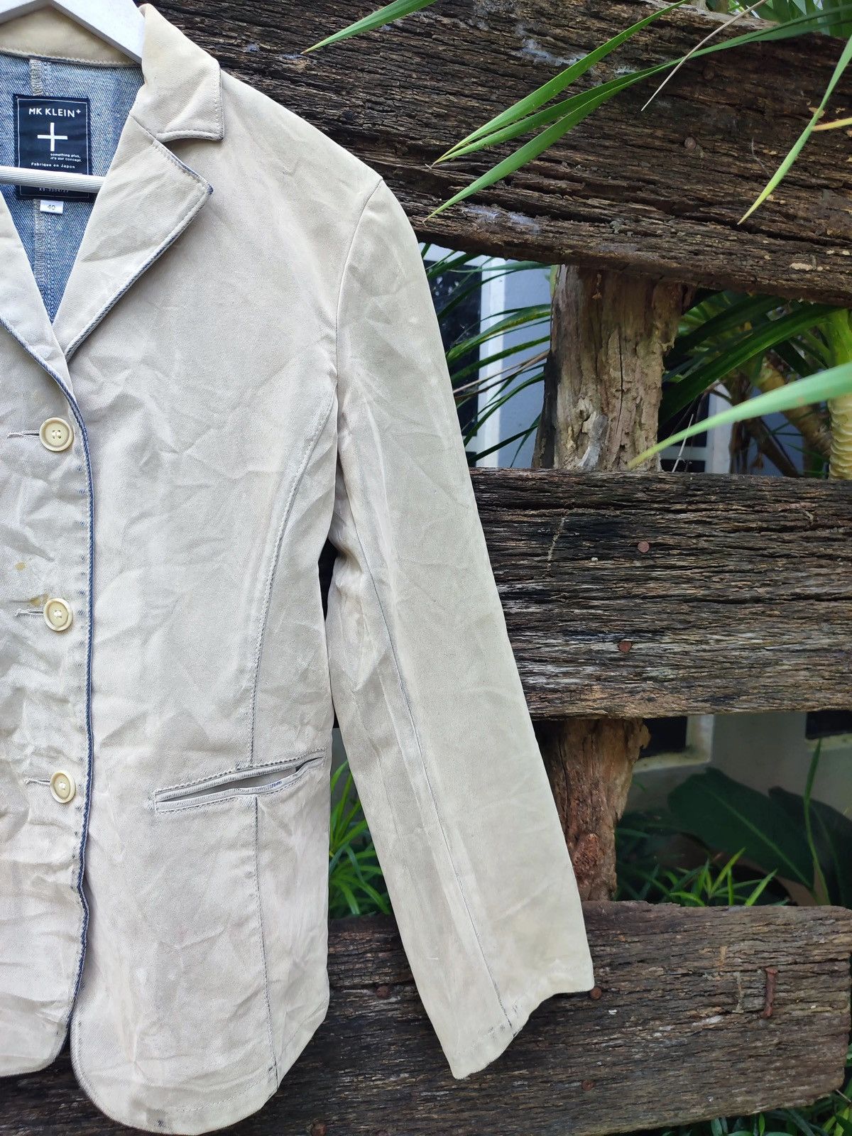 Michel Klein MK KLEIN+ Beige Tailored Blazer – Japanese Label Size S / US 4 / IT 40 - 4 Thumbnail