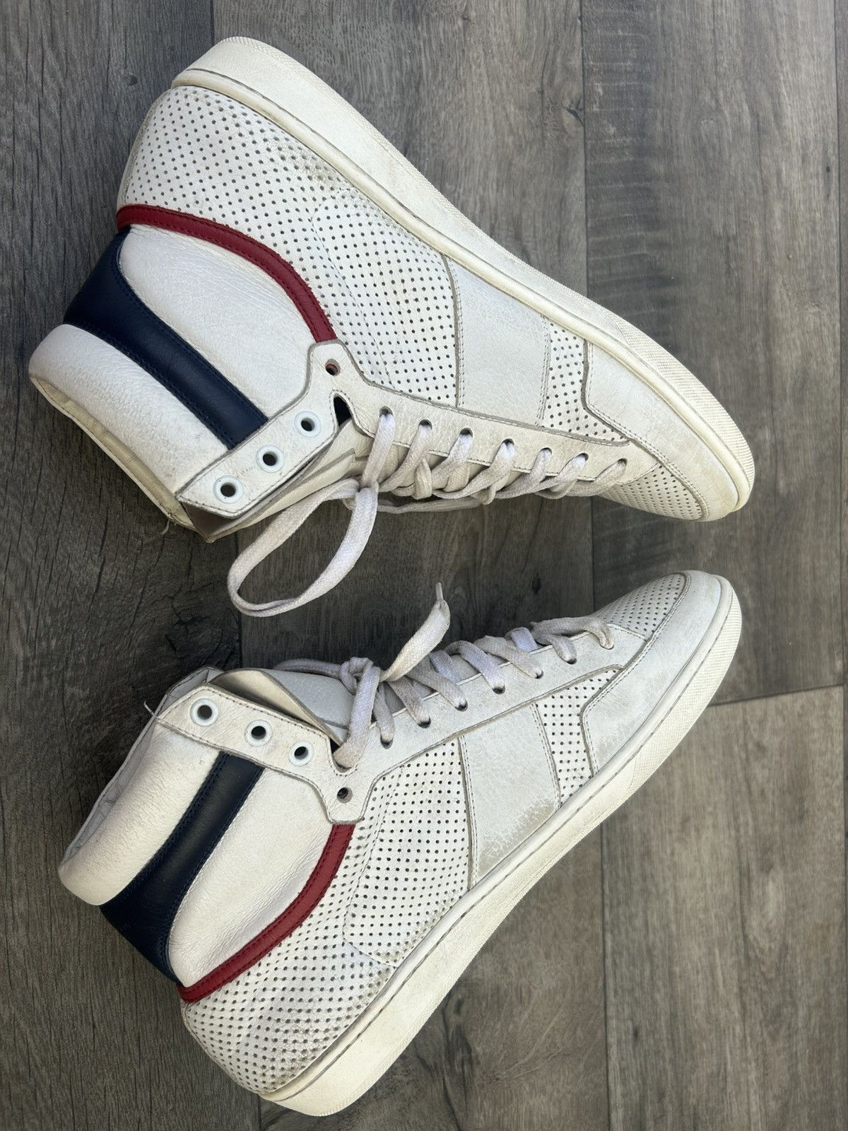 Saint Laurent Paris SAINT LAURENT SL/10H PERFORATED DISTRESSED HIGH-TOP Sneakers Size US 9 / EU 42 - 7 Thumbnail