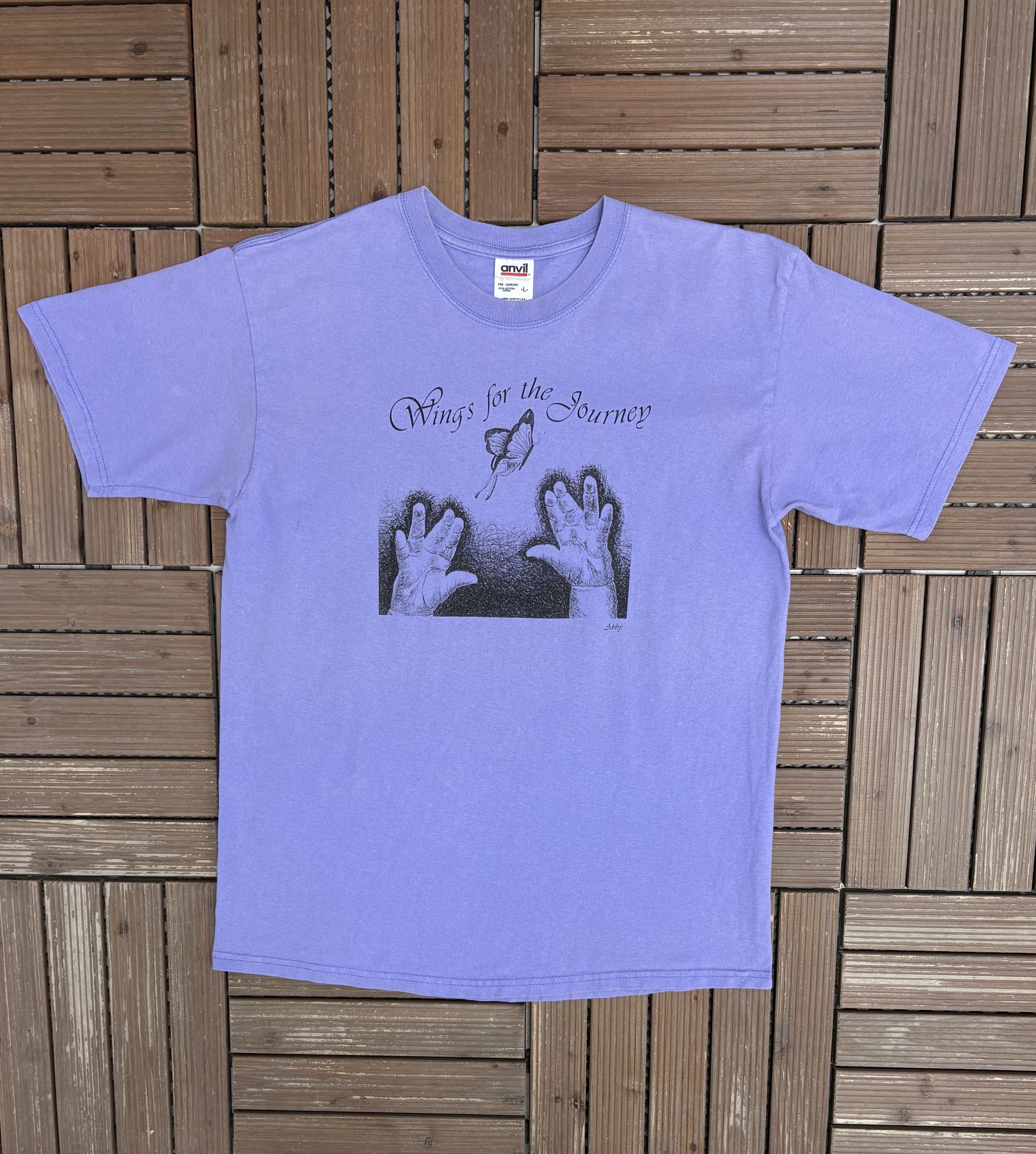 Vintage Wings For The Journey Vintage Purple T-Shirt Tee Size US L / EU 52-54 / 3 - 1 Thumbnail
