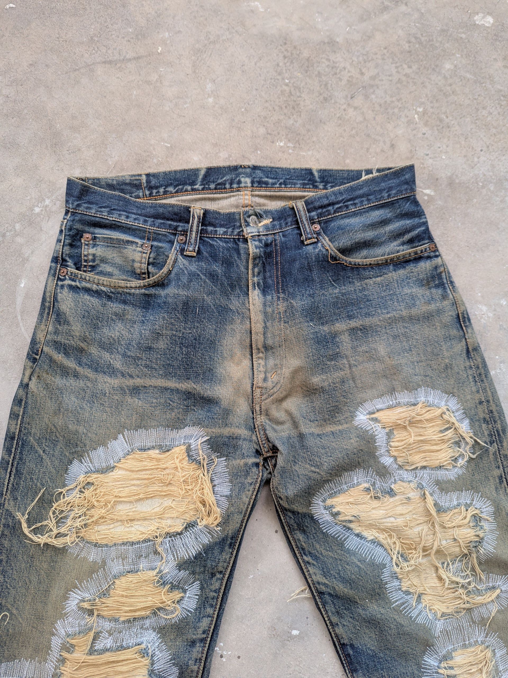 Sugar Cane × Vintage Vintage 90s Sugar Cane Selvedge Distressed Denim Size US 34 / EU 50 - 10 Thumbnail