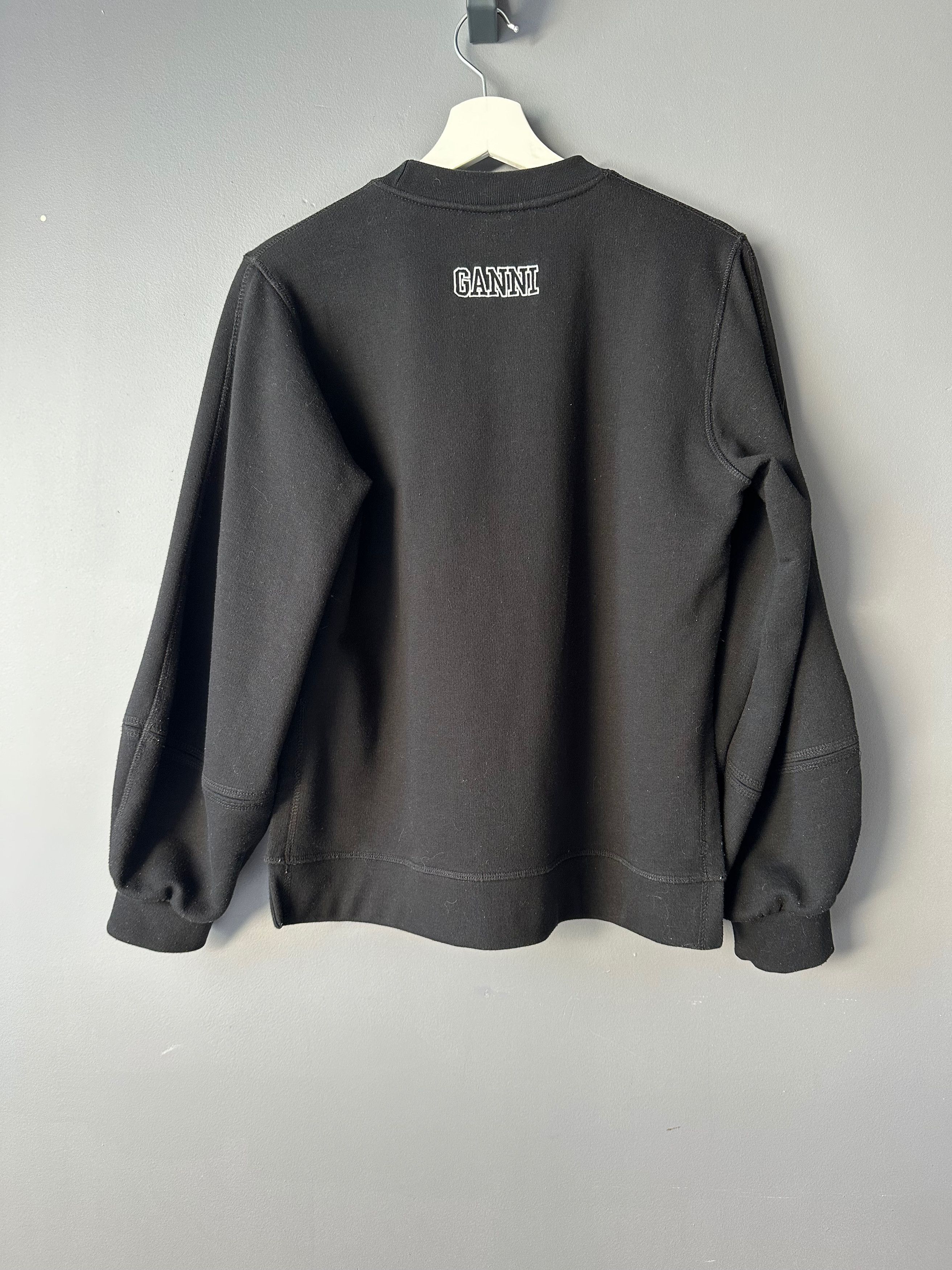 Ganni Ganni Software Black Sweatshirt Black Logo Balloon Sleeve Size M / US 6-8 / IT 42-44 - 1 Thumbnail