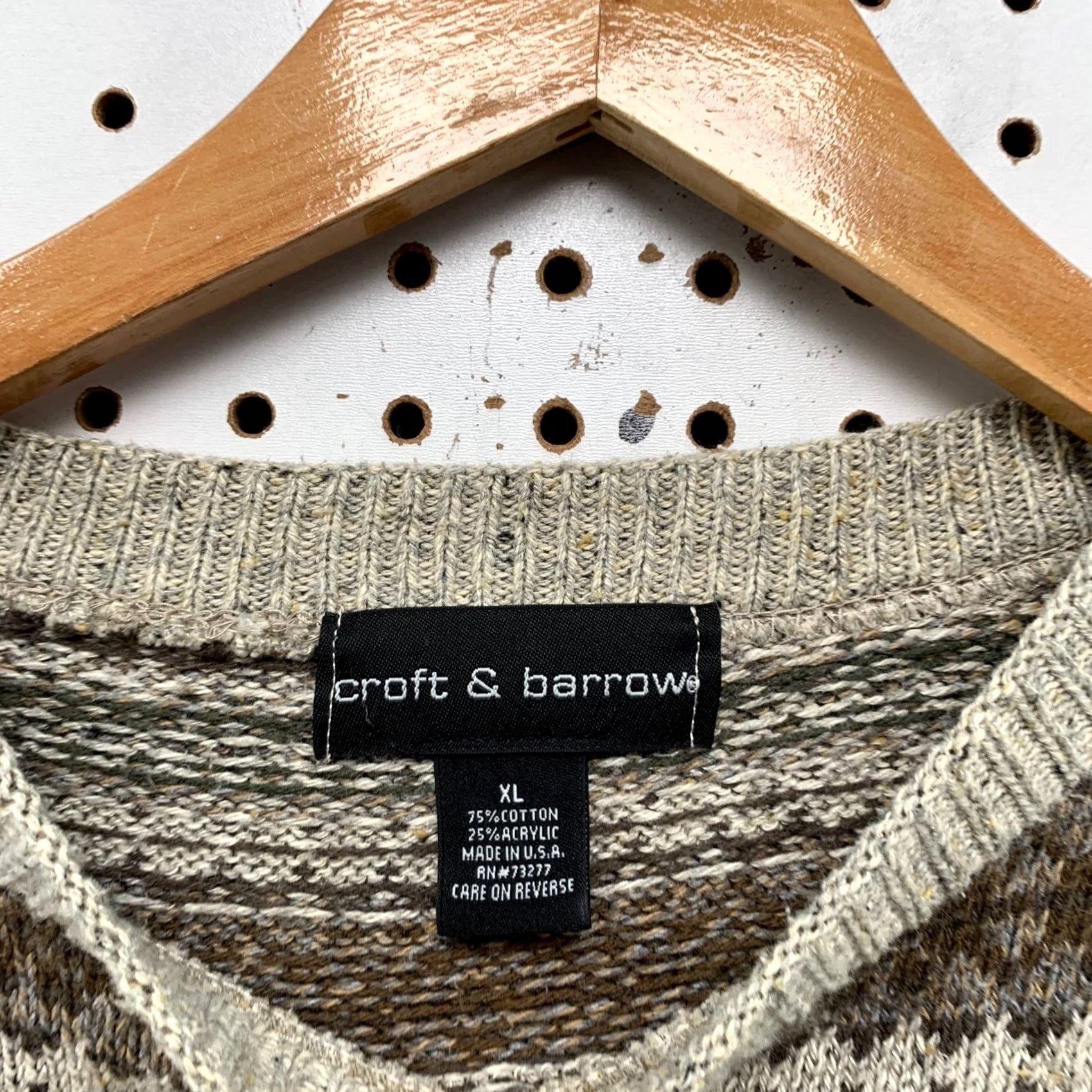 Croft & Barrow VINTAGE Croft & Barrow 3d Knit Sweater Mens XL Brown Striped Grandpa Dad USA Shirt Mens XL Brown Striped Pullover Knit Crew Neck Vintage Enthusiast Size US XL / EU 56 / 4 - 3 Thumbnail