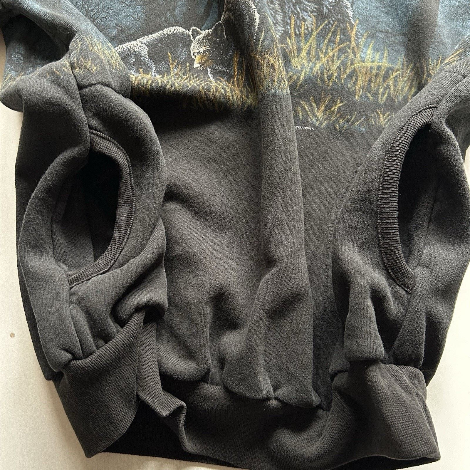 Vintage Vintage 90s Black Bear Henley Sweatshirt XL Boxy Animal Art Size US XL / EU 56 / 4 - 5 Thumbnail
