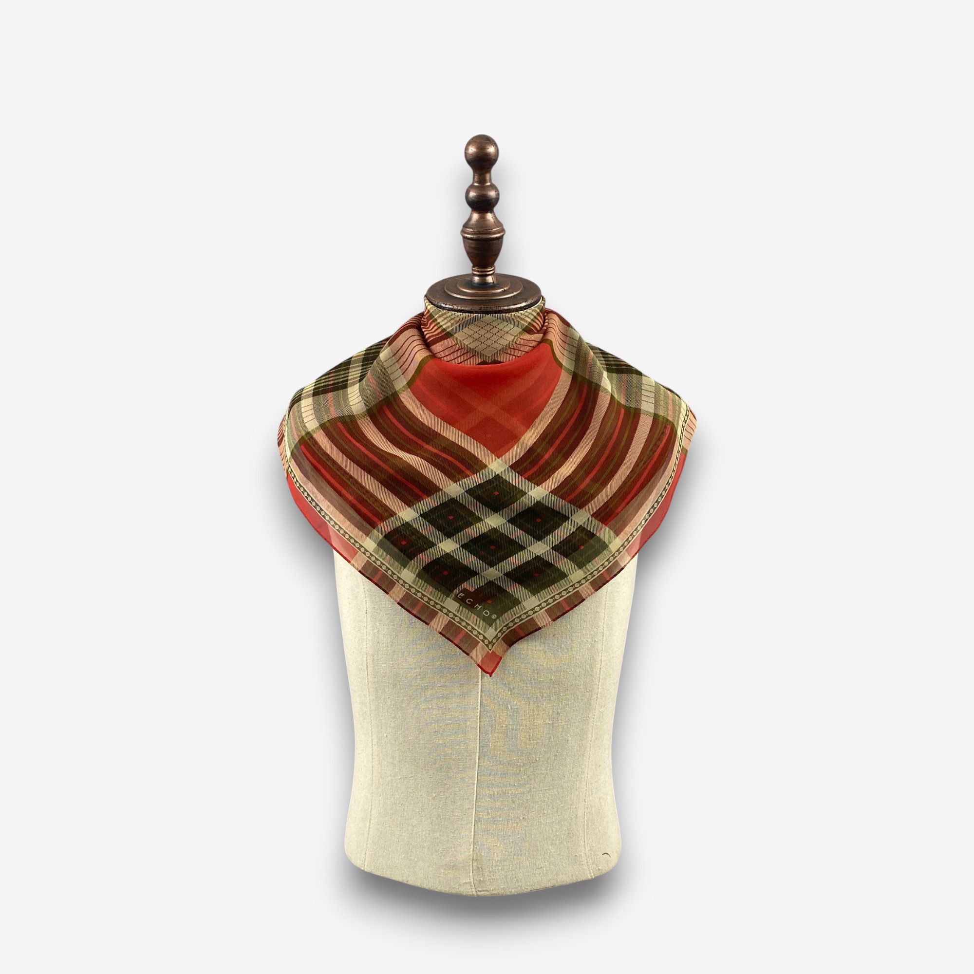 Japanese Brand Vintage Echo SILK Scarf Twill Stole Wraps Scarves Size ONE SIZE - 1 Thumbnail