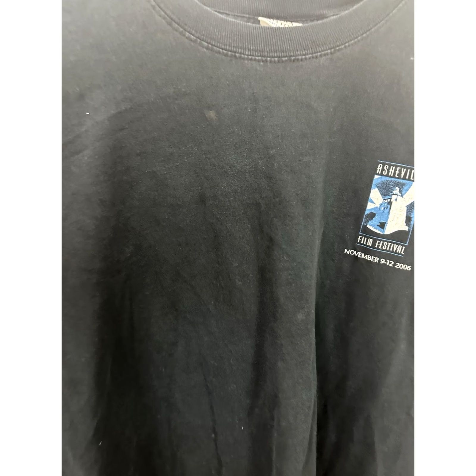 Gildan VTG Ashville 2006 Film Festival Long Sleeve Fine Art Indie Movie Doc T-Shirt L Black Mens Size US L / EU 52-54 / 3 - 5 Thumbnail