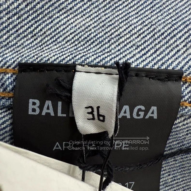 Balenciaga Balenciaga Back Logo Blue Long Sleeve Denim Jacket Size XS / US 0-2 / IT 36-38 - 6 Thumbnail