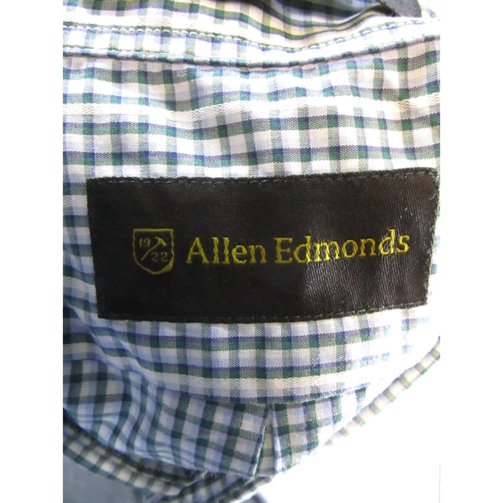 Vintage Allen Edmonds Shirt Mens XL Blue Cotton Button-Up Check Size US XL / EU 56 / 4 - 3 Thumbnail