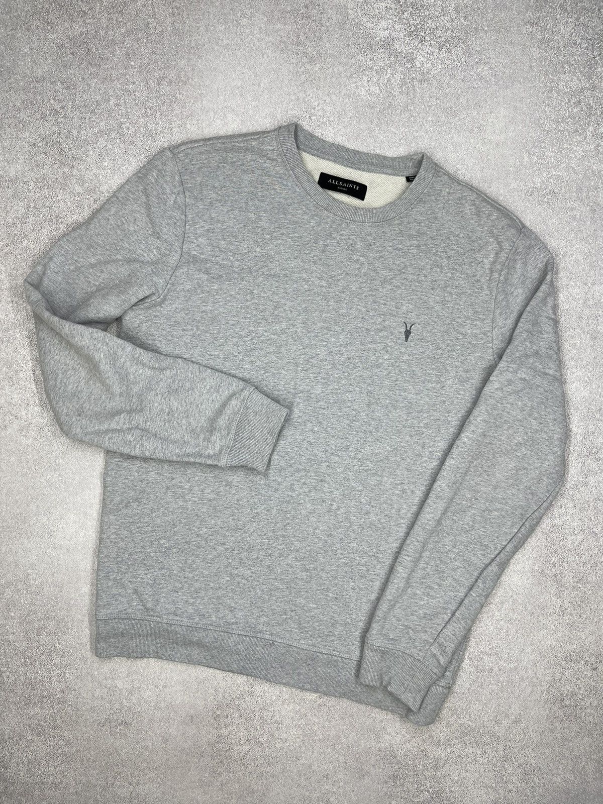 Mens AllSaints Raven Crewneck Sweatshirt Grey