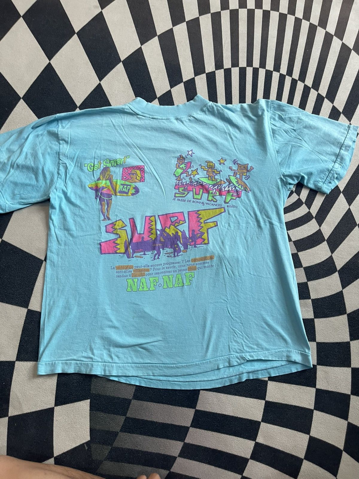 Vintage VINTAGE 80s NAF NAF Paris Surf Hawaii Graphic T-Shirt Size US XL / EU 56 / 4 - 1 Thumbnail