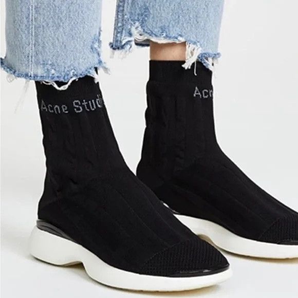 Acne Studios o1y1024 Hi-Top Sneakers In Black Size US 7 / EU 40 - 2 Thumbnail