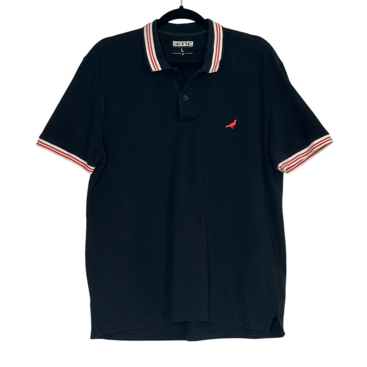 Staple Staple World Reknown Pigeon Brand Black Polo Shirt size L Size US L / EU 52-54 / 3 - 1 Thumbnail