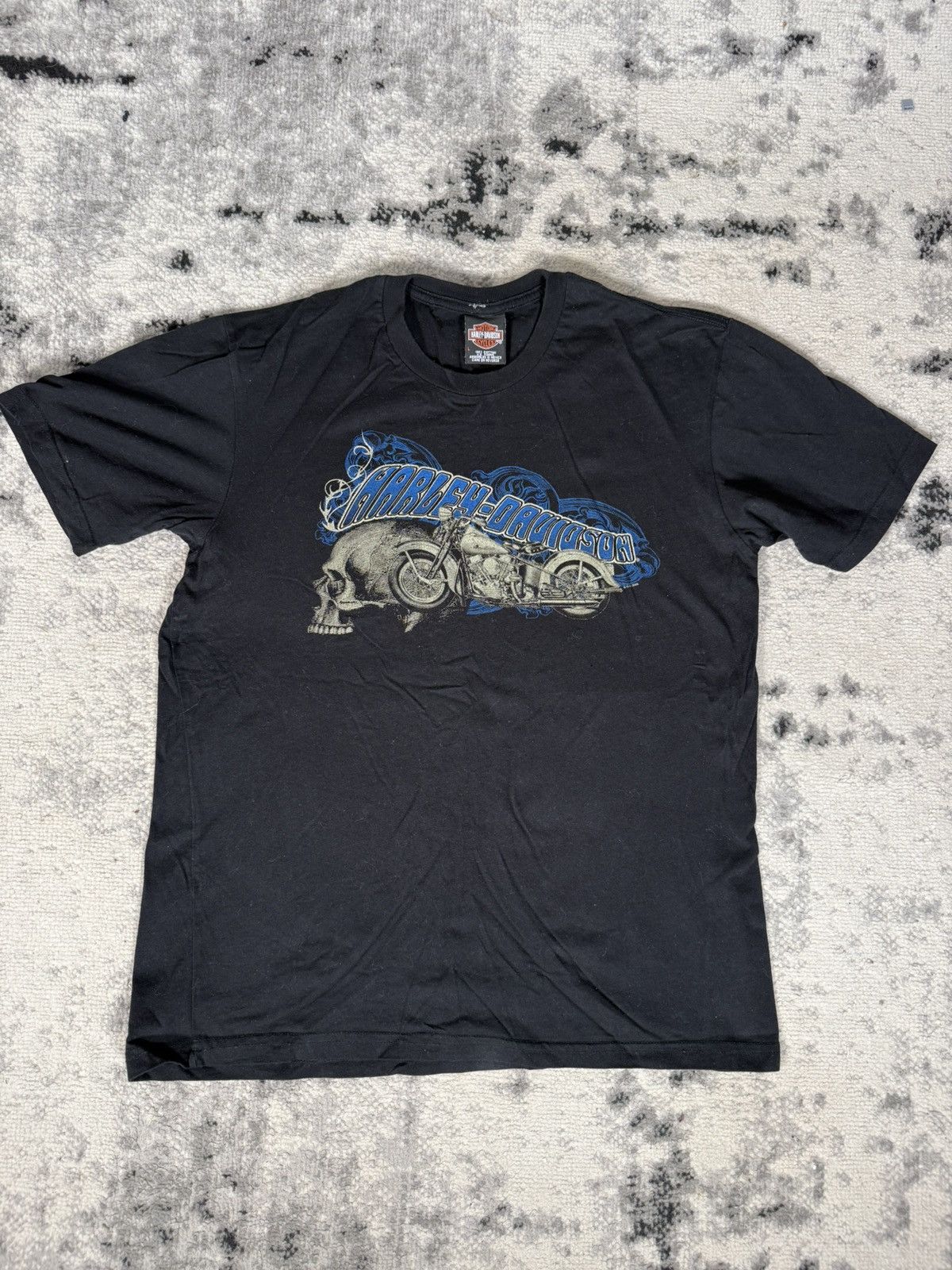 Harley Davidson Y2K 2005 Harley Davidson Skull Brossard Biker T-Shirt Size US L / EU 52-54 / 3 - 1 Thumbnail