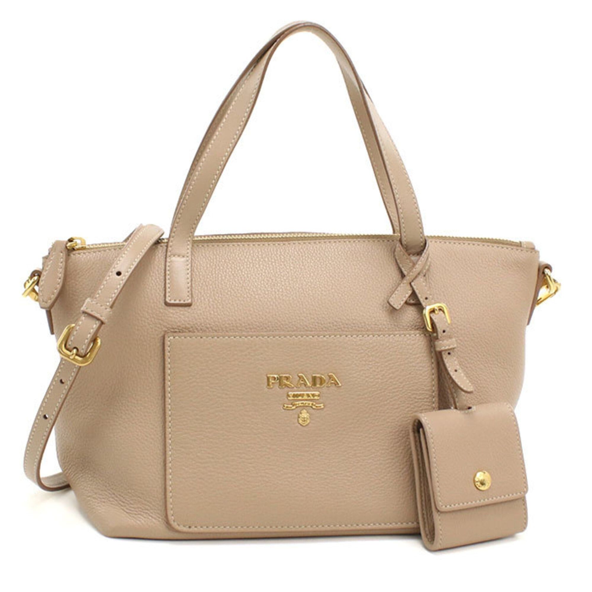 Prada Prada handbag 1BA068 2-way women's beige Size ONE SIZE - 1 Thumbnail