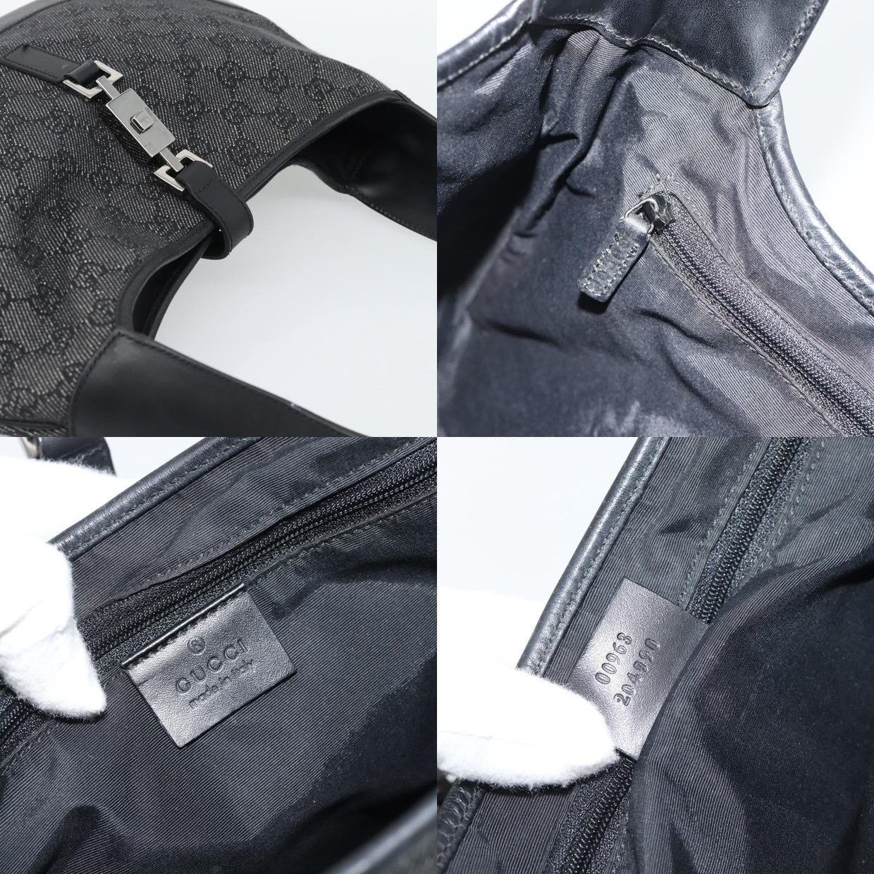 Gucci Gucci GG Canvas Jackie Shoulder Bag Black Size ONE SIZE - 14 Thumbnail